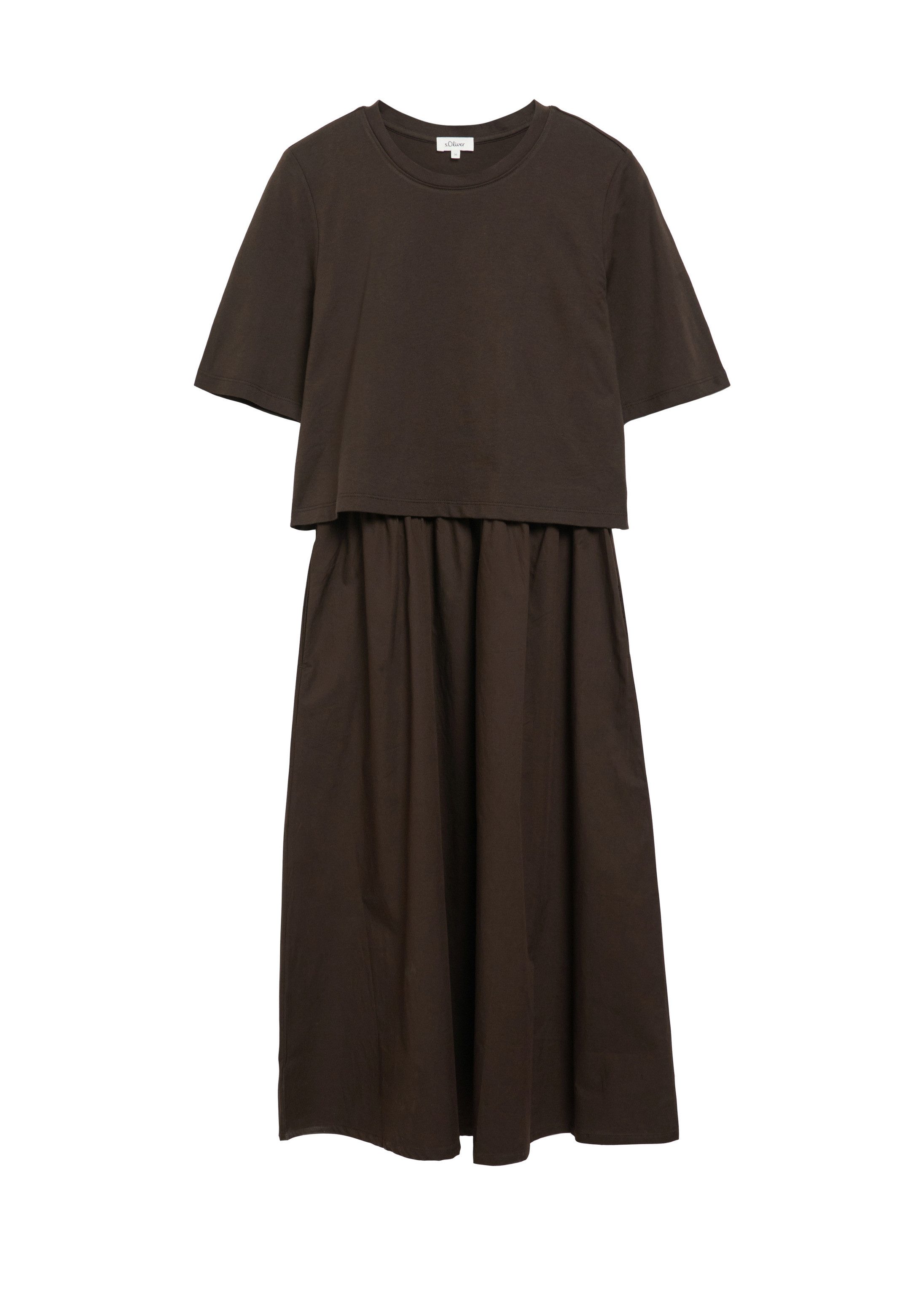 s.Oliver Midikleid Kleid Midikleid im Fabricmix mit Eingrifftaschen