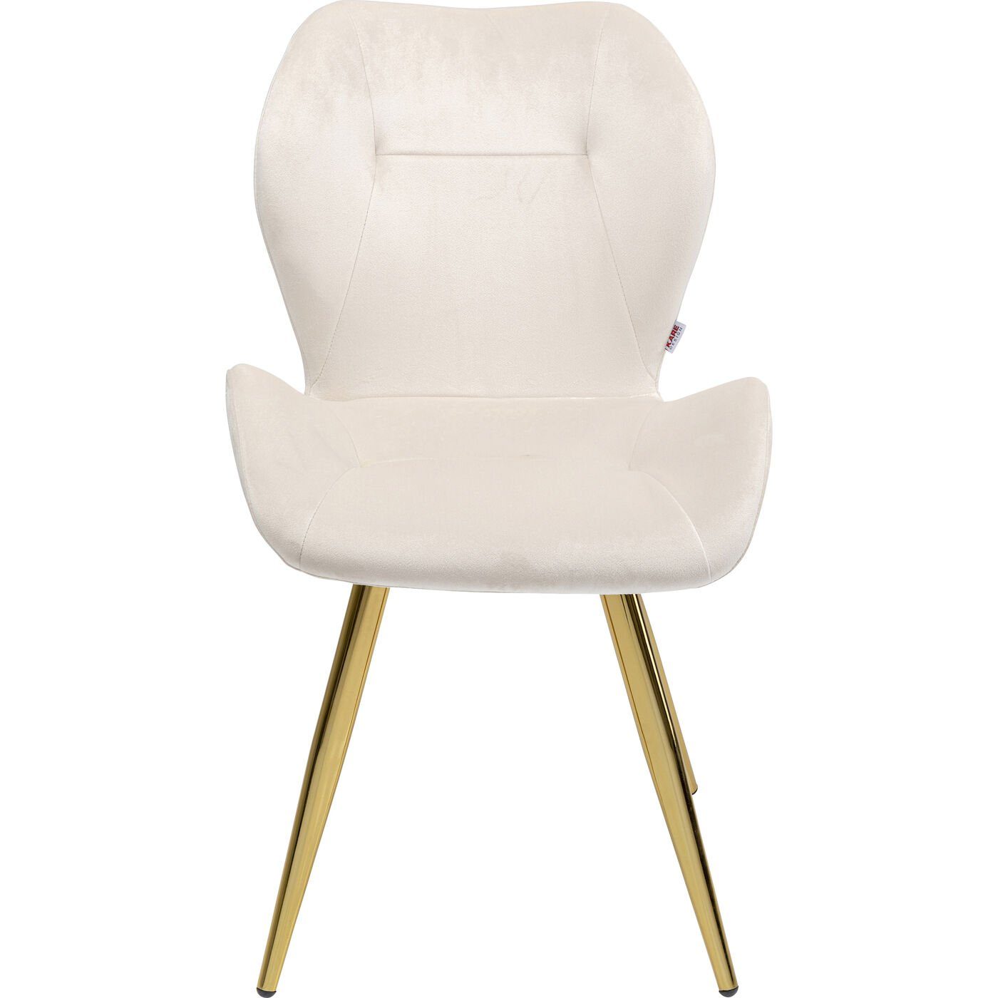 KARE Sessel »Stuhl Viva Creme«, Bezug: 100 % Polyester (Samtoptik),  Polsterung: 26 kg/m³ Polyester, Sitzschale: Furnierschichtholz  naturbelassen, Fuß/Füße: Stahl messing beschichtet