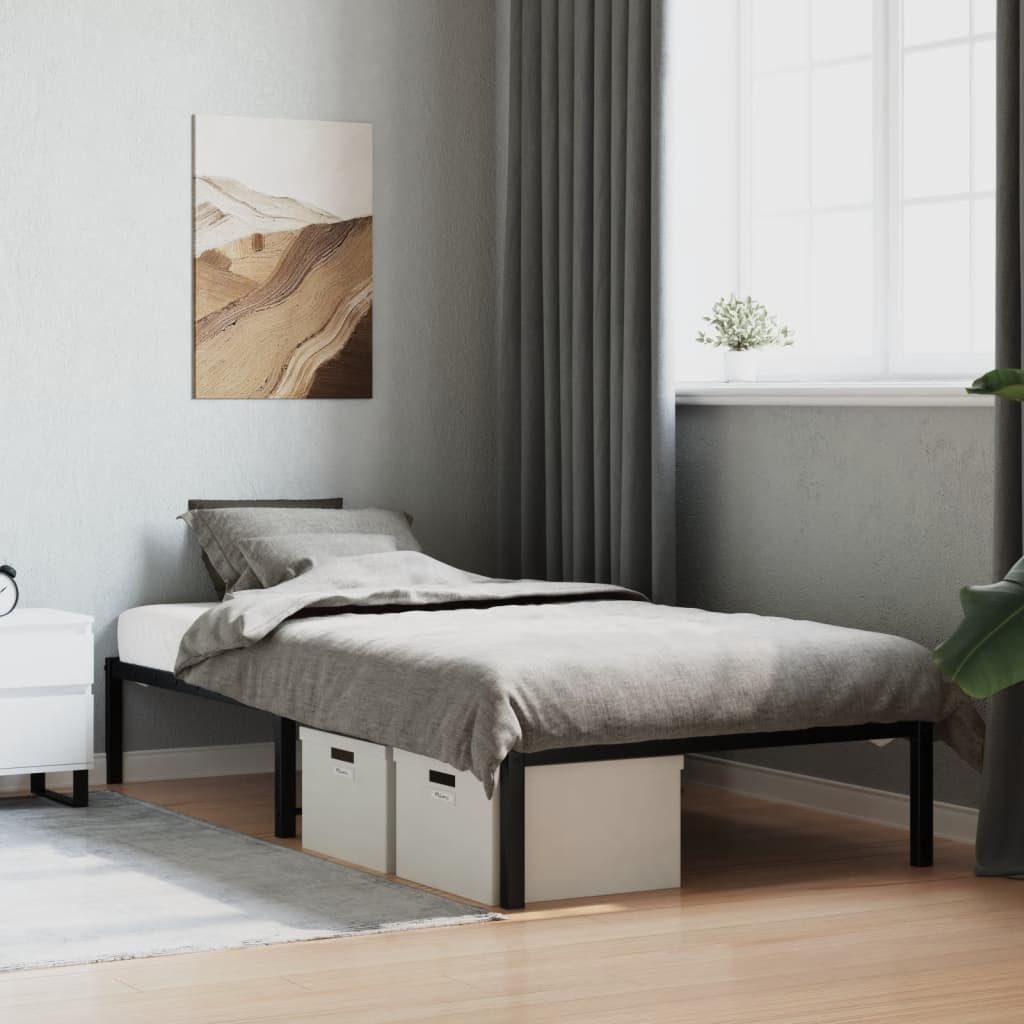 furnicato Bettgestell Metall Schwarz 100x200 cm günstig online kaufen