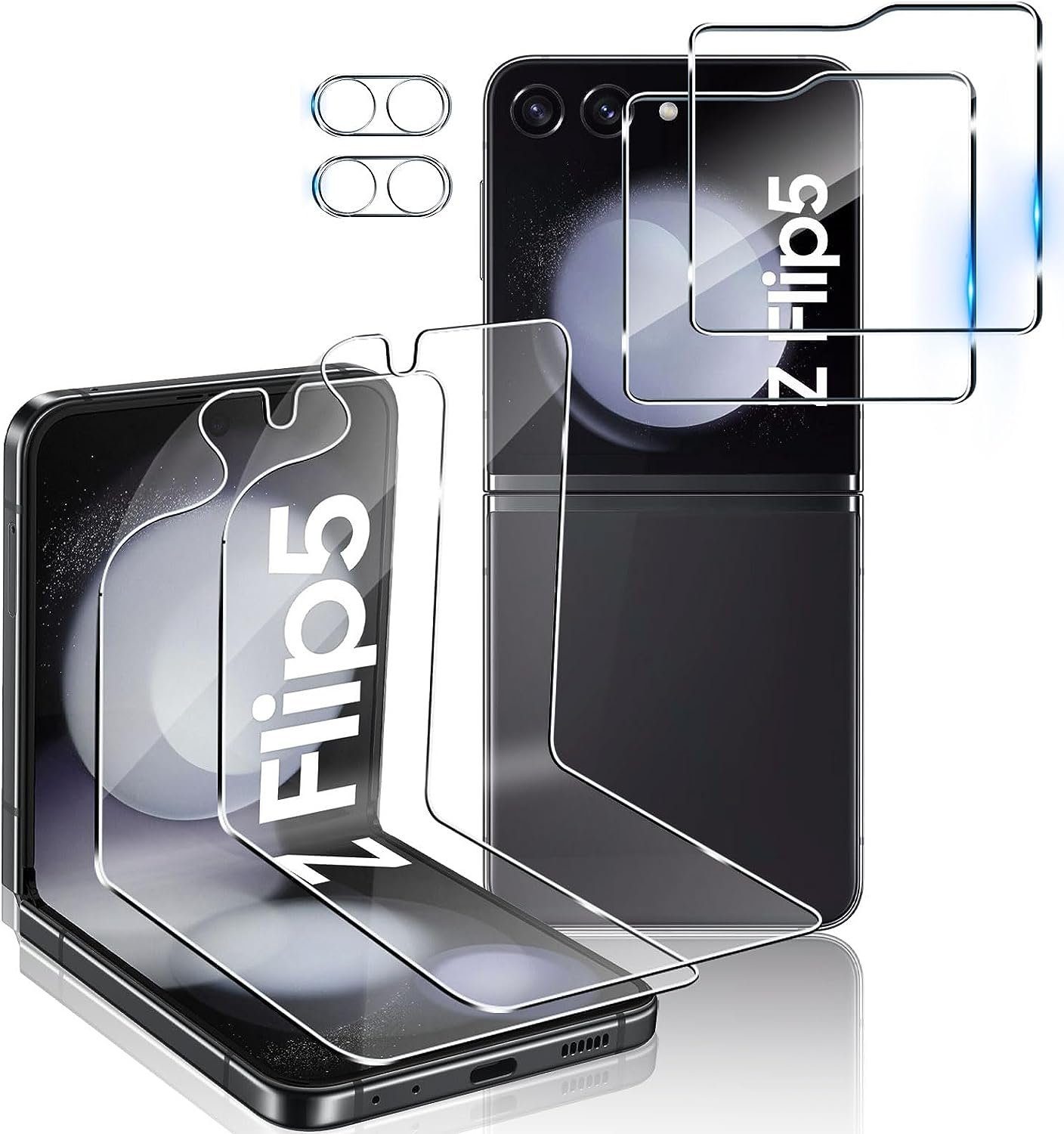 MSM Displayschutzglas 6in1 Schutzglas (Display + Kamera) für Samsung Galaxy Z Flip 5 5G – Bild 2 von 5