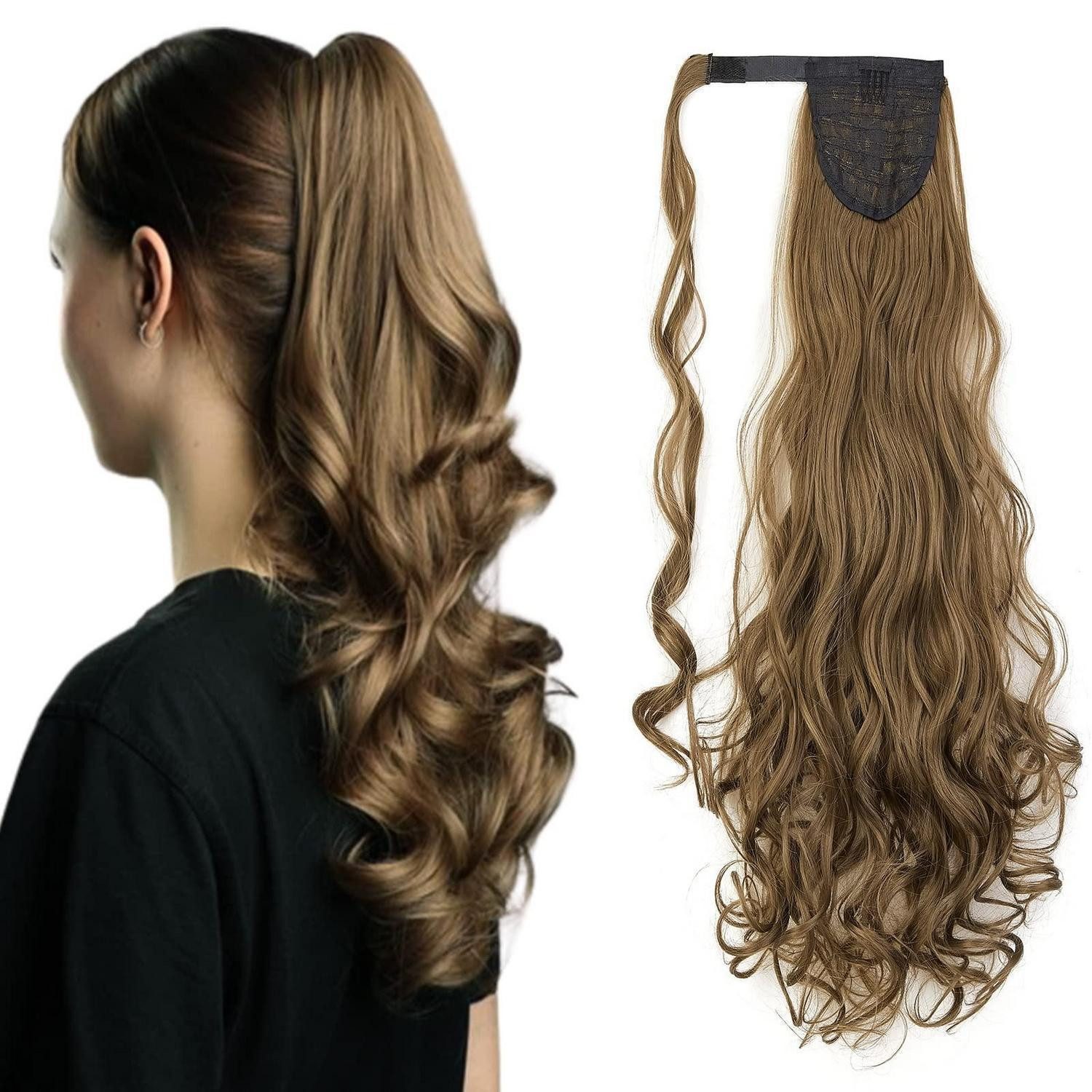 Kunsthaar-Extension Ponytail Extensions Clip Pferdeschwanz Haarteil 60cm 60 cm Hellbraun