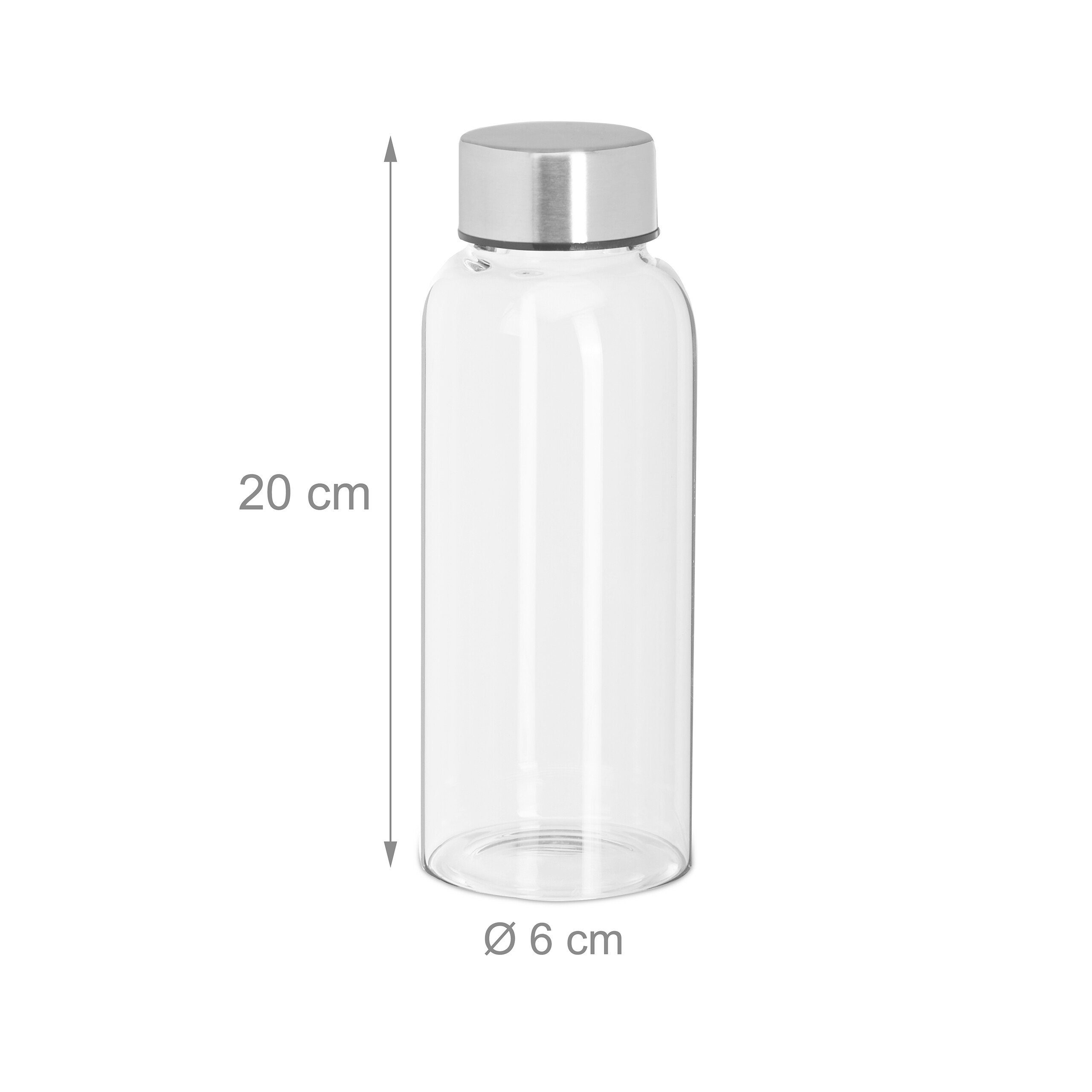 relaxdays Trinkflasche Pack Glas 360ml, 10er Trinkflasche