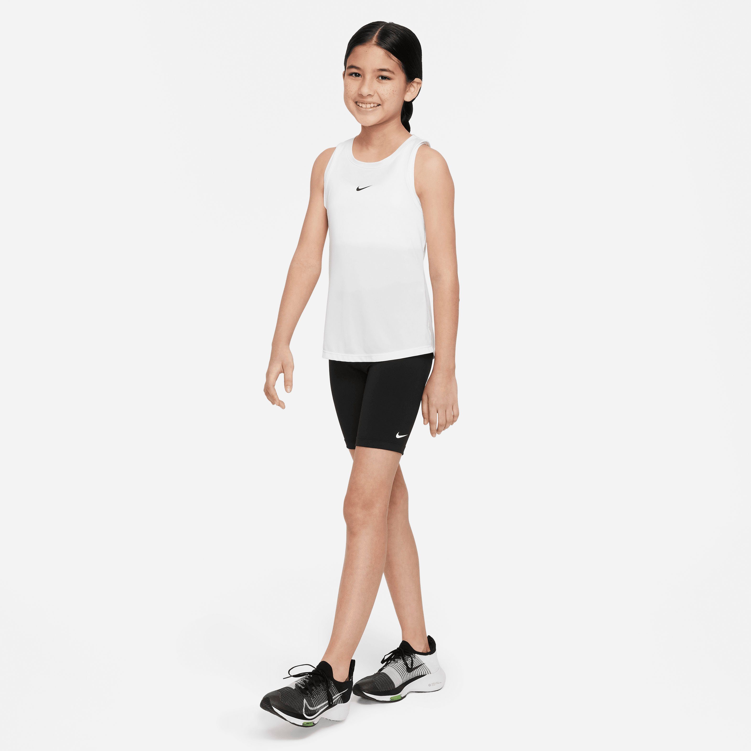 (Girls) Big BLACK/WHITE Kids' One Dri-FIT Nike Trainingstights Shorts Bike