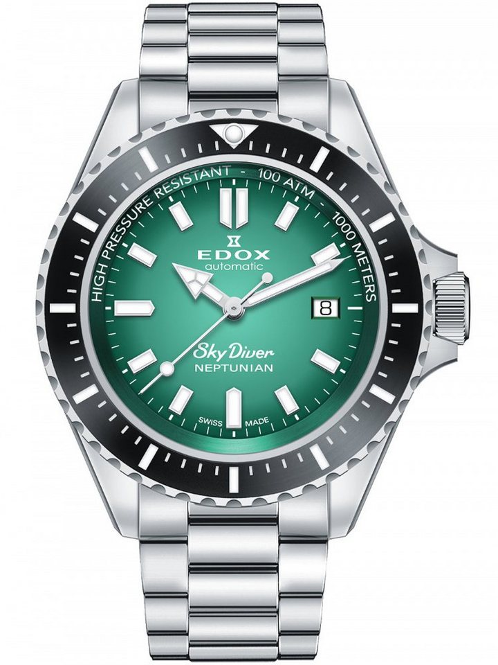 Edox Automatikuhr Edox 80120-3NM-VDN Skydiver Neptunian Automatik 44mm  100ATM