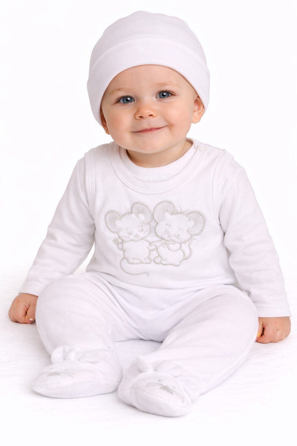 Strampler, Jäckchen & Mütze Strampler Mütze und Shirt Baby Anzug