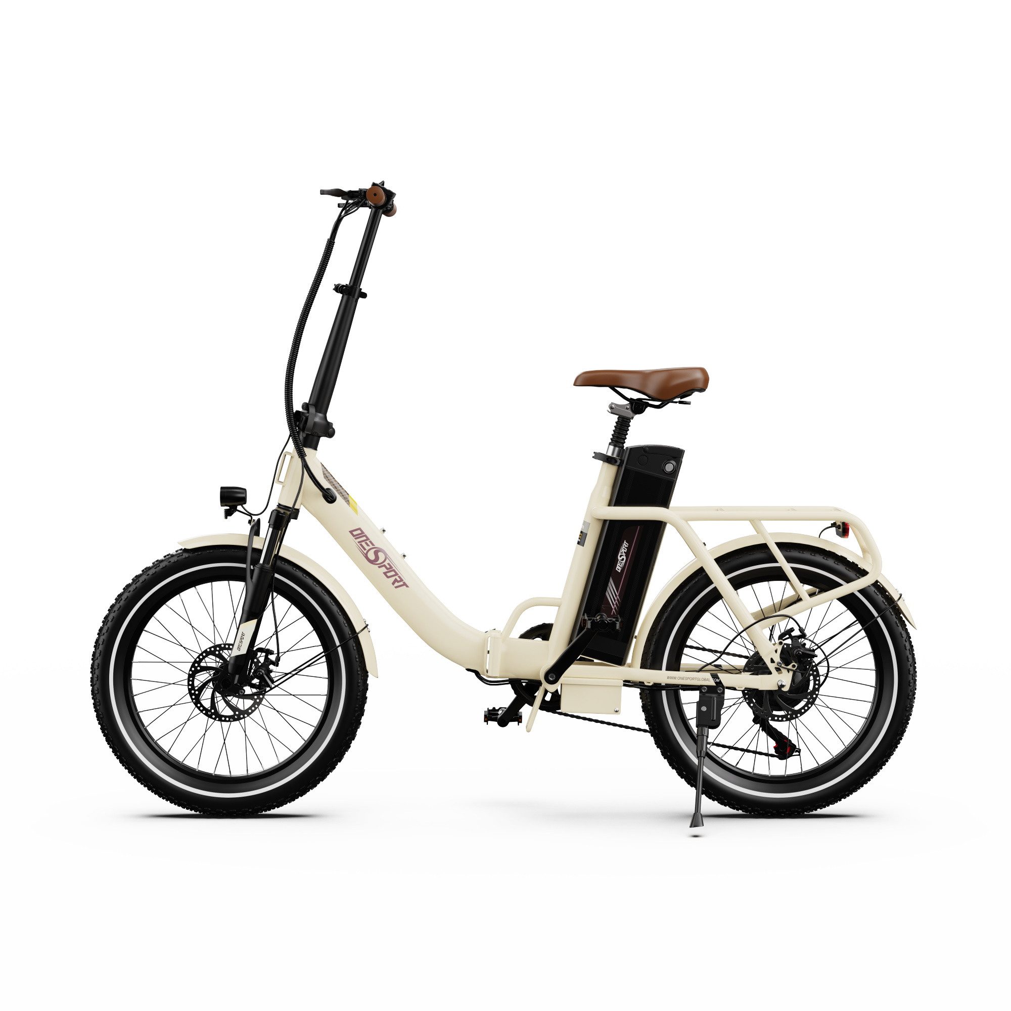 Onesport E-Bike Faltrad OT16-2 klappbares Citybike mit dicken 20 Zoll-Reifen, Retro Pedelec, Shimano, Kettenschaltung, Heckmotor, 816 Wh, (mit Schutzbleche), Elektrofahrrad mit Scheibenbremse und Gepäckträger