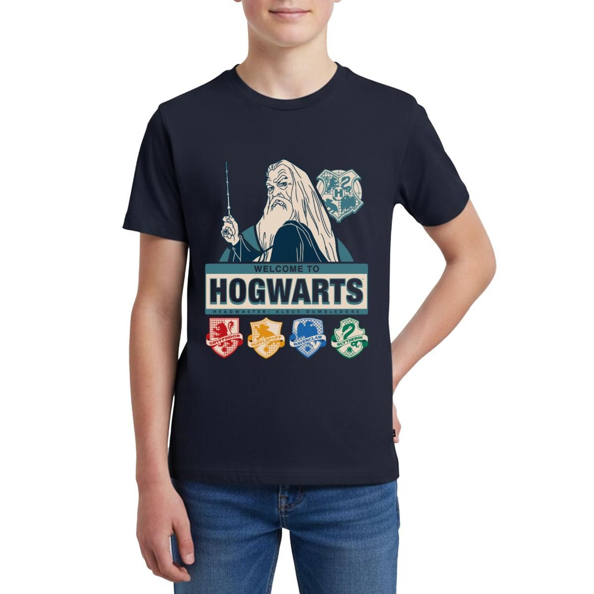 T-Shirt Harry Potter Dumbledore Willkommen In Hogwarts Teenager Premium T-Shir