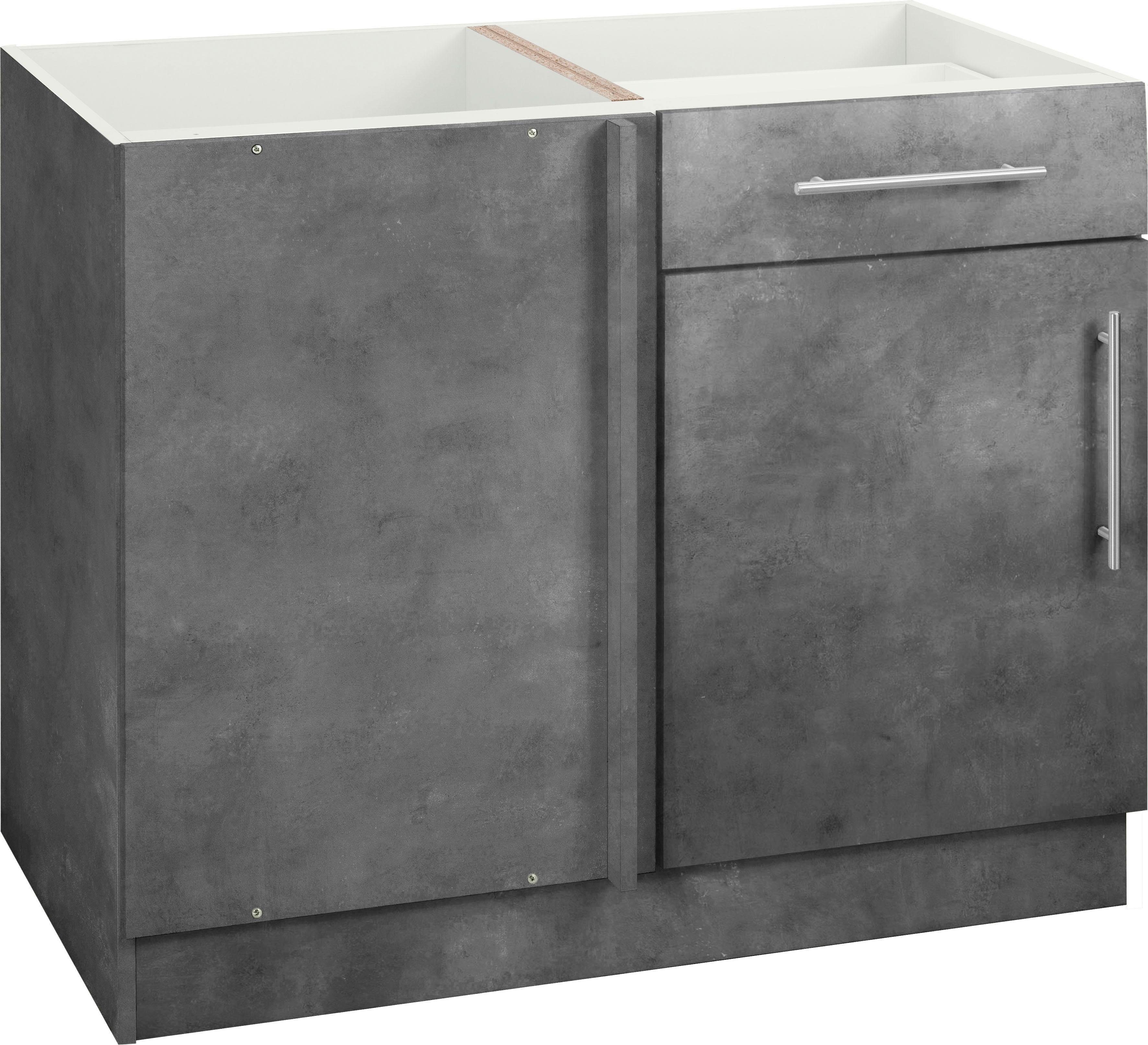 wiho Küchen Eckunterschrank Cali 100 cm breit, Planungsmaß 110 cm, ohne Arbeitsplatte