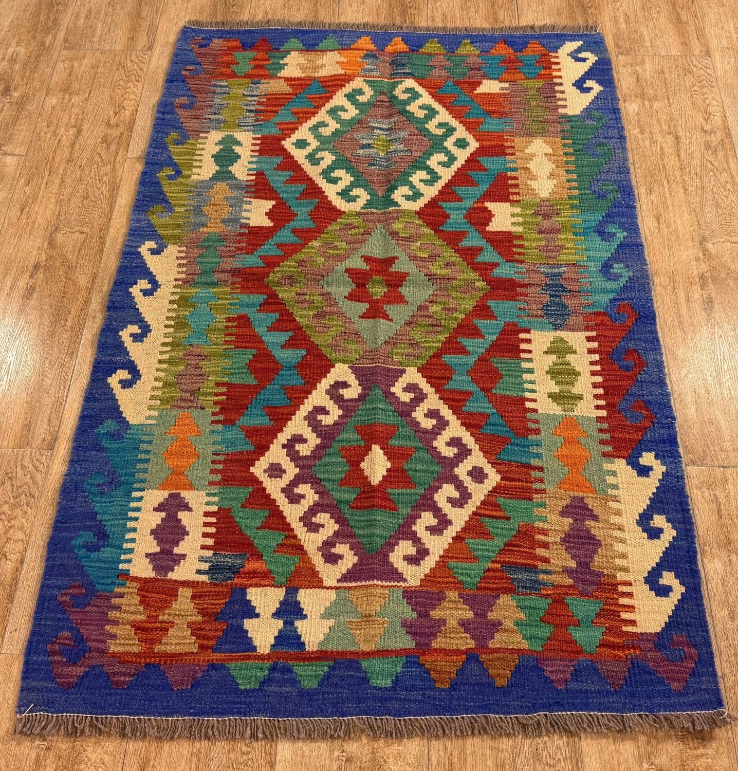 Rug Studios Teppich KELIM ORIGINAL HANDGEARBEITET, Rechteckig, Höhe: 5 mm, Handgefertigt, 93 x 147 cm, Multi
