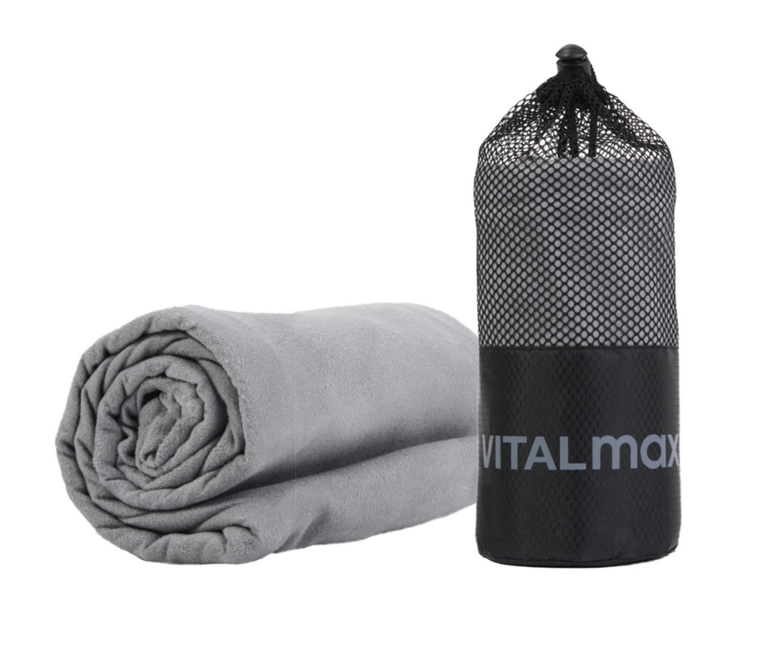 VITALmaxx Sporthandtuch Mikrofaser Handtuch 130 x 80 cm, Mikrofaser (mit Mash-Bag, 1-St), kompakt, reißfest, besonders saugfähige, für Sport Fitness Reise