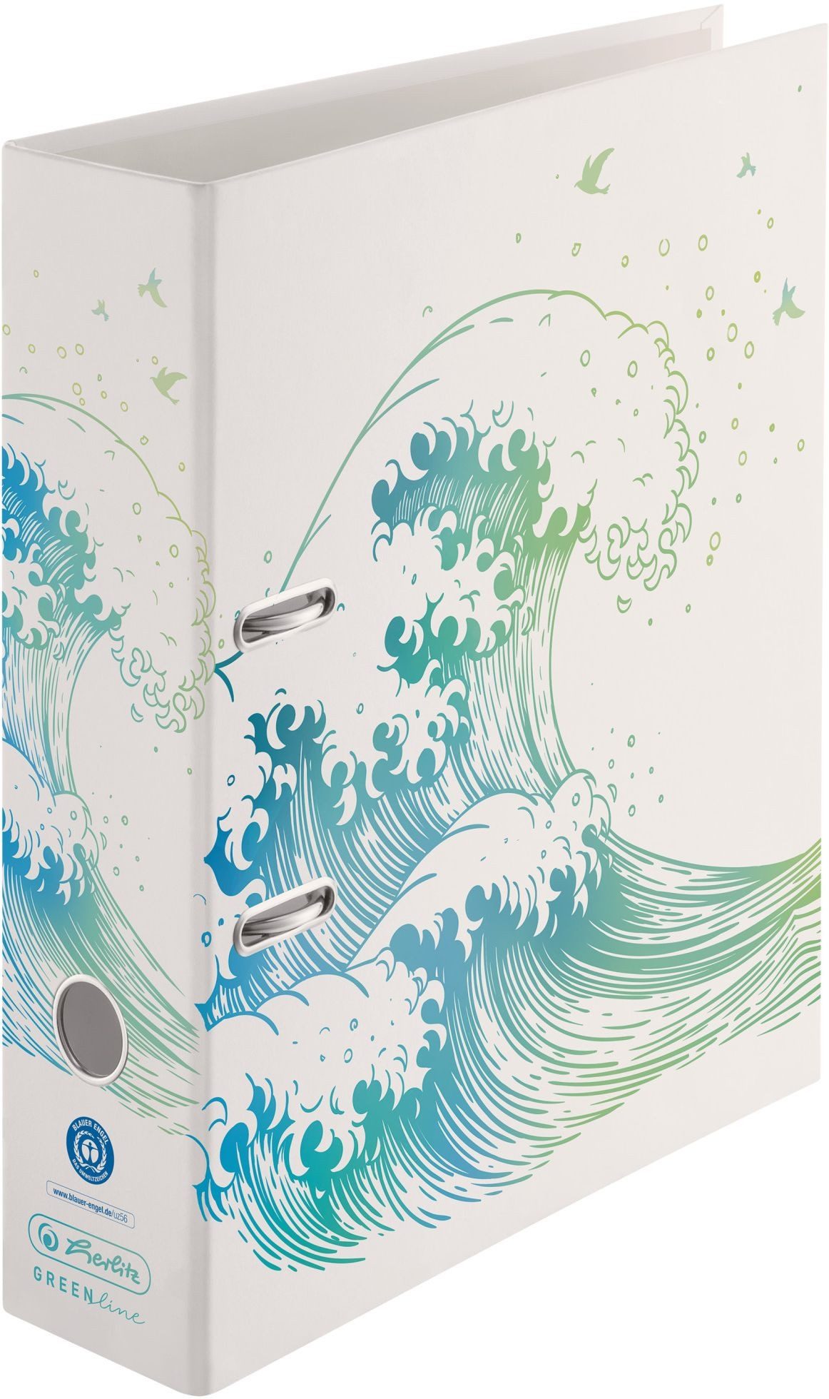 Herlitz Aktenordner Motivordner maX.file A4 8cm Greenline Welle