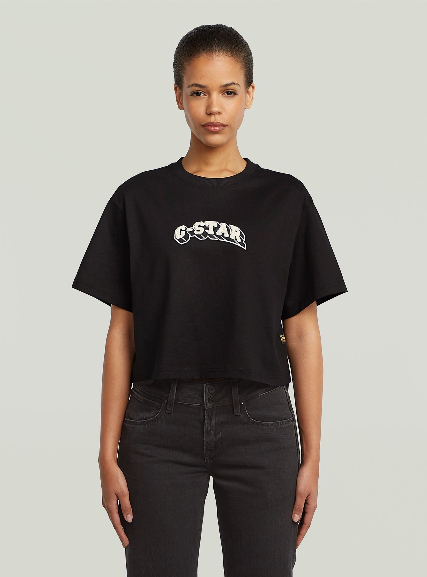G-STAR T-Shirt Felt Logo Boxy T-Shirt