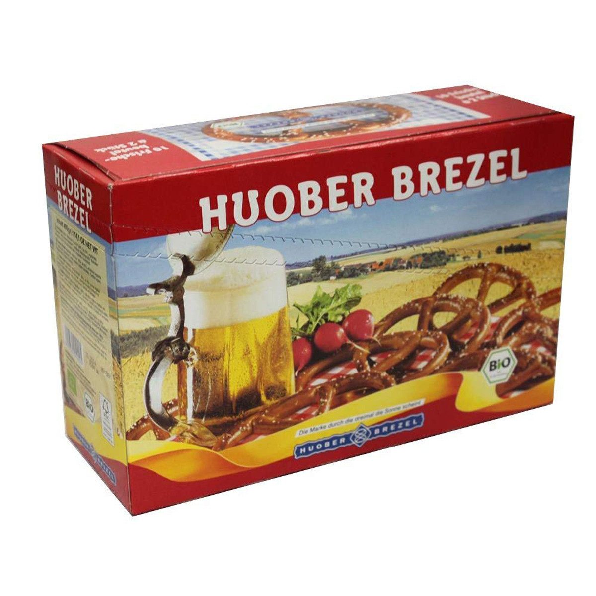 Huober Knabberei, Huober Bio Grosse Knusper Brezel Original Geschmack 10 x 2 Stück 400g