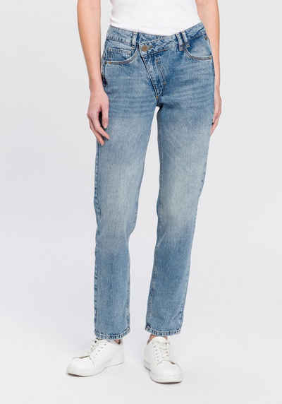 Freeman T. Porter 5-Pocket-Jeans »Harper« mit asymmetrischem Verschluss am Bund