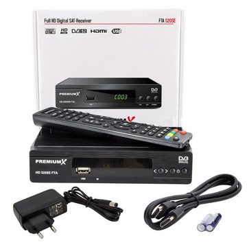 PremiumX HD 520SE FTA Digital Satelliten-Receiver DVB-S2 HDMI SCART USB FullHD SAT-Receiver