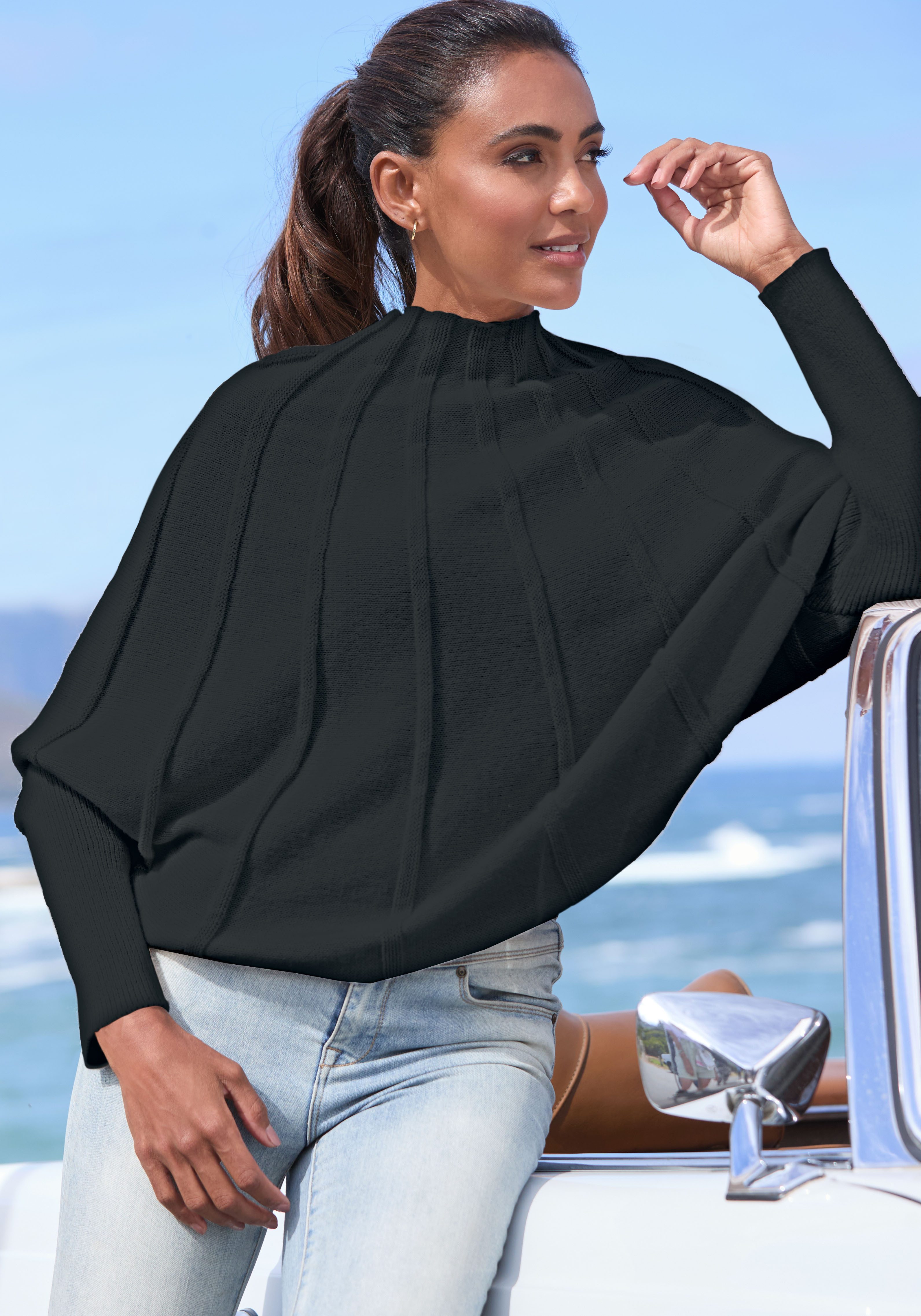 LASCANA Strickpullover mit Fledermausärmeln, modischer Damenpullover günstig online kaufen