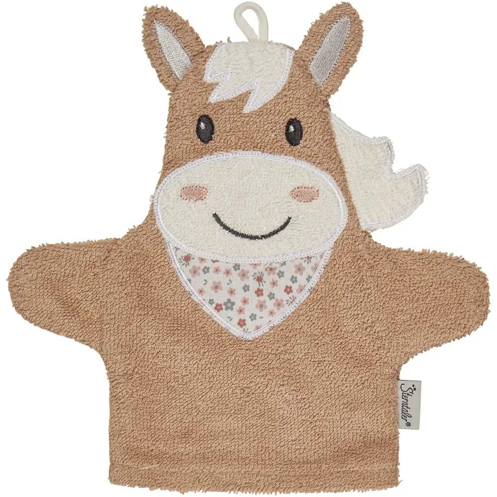 Sterntaler® Waschlappen Sterntaler Waschhandschuhe Pferd Sunny, lichtbeige