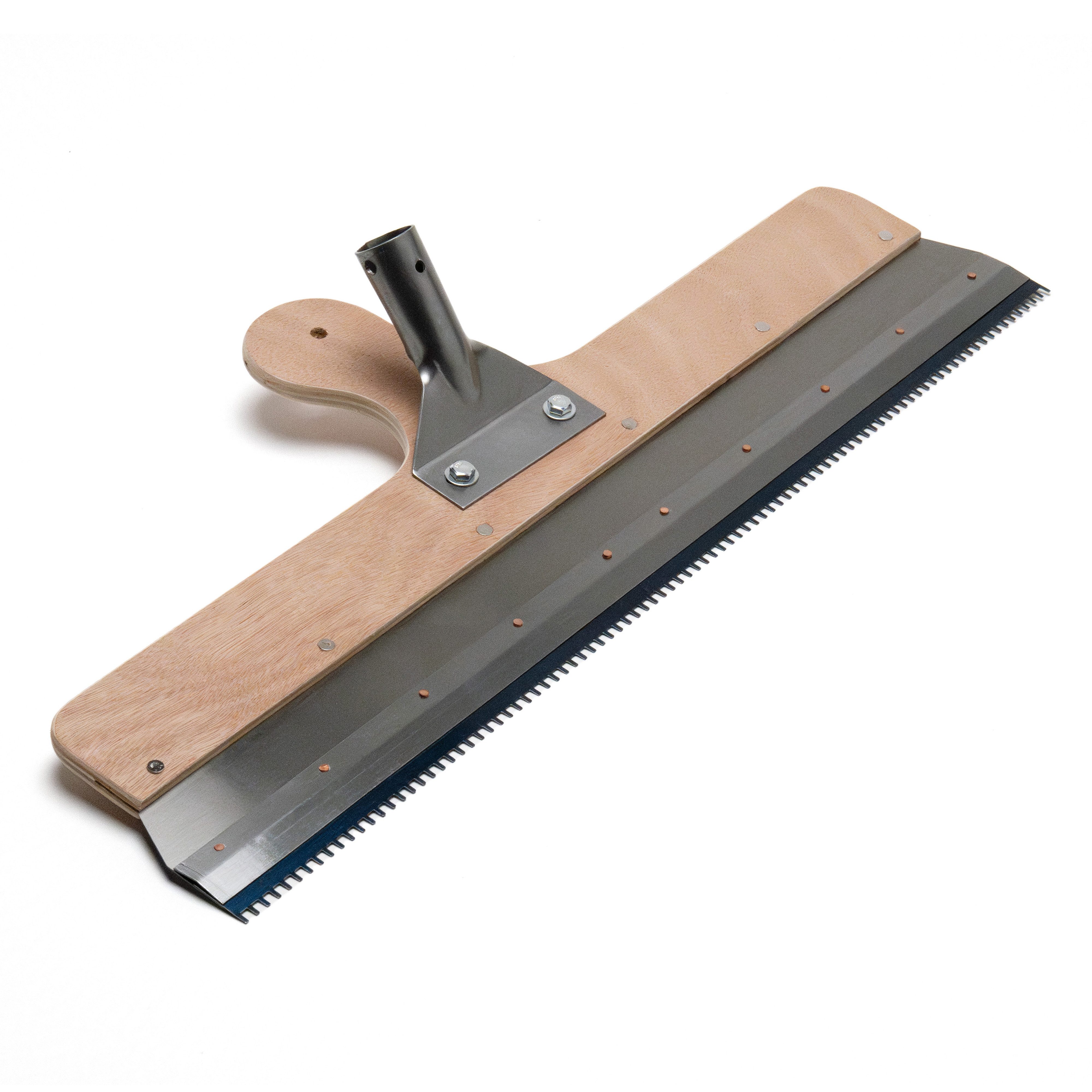 WO-WE Flächenspachtel Großflächenrakel 560mm Stehrakel Zahnrakel PL230 (Set, Rakel ohne Teleskopstiel-St., 1 Großflächenrakel + 1 Stecksystem) Arbeitsbreite 560 mm