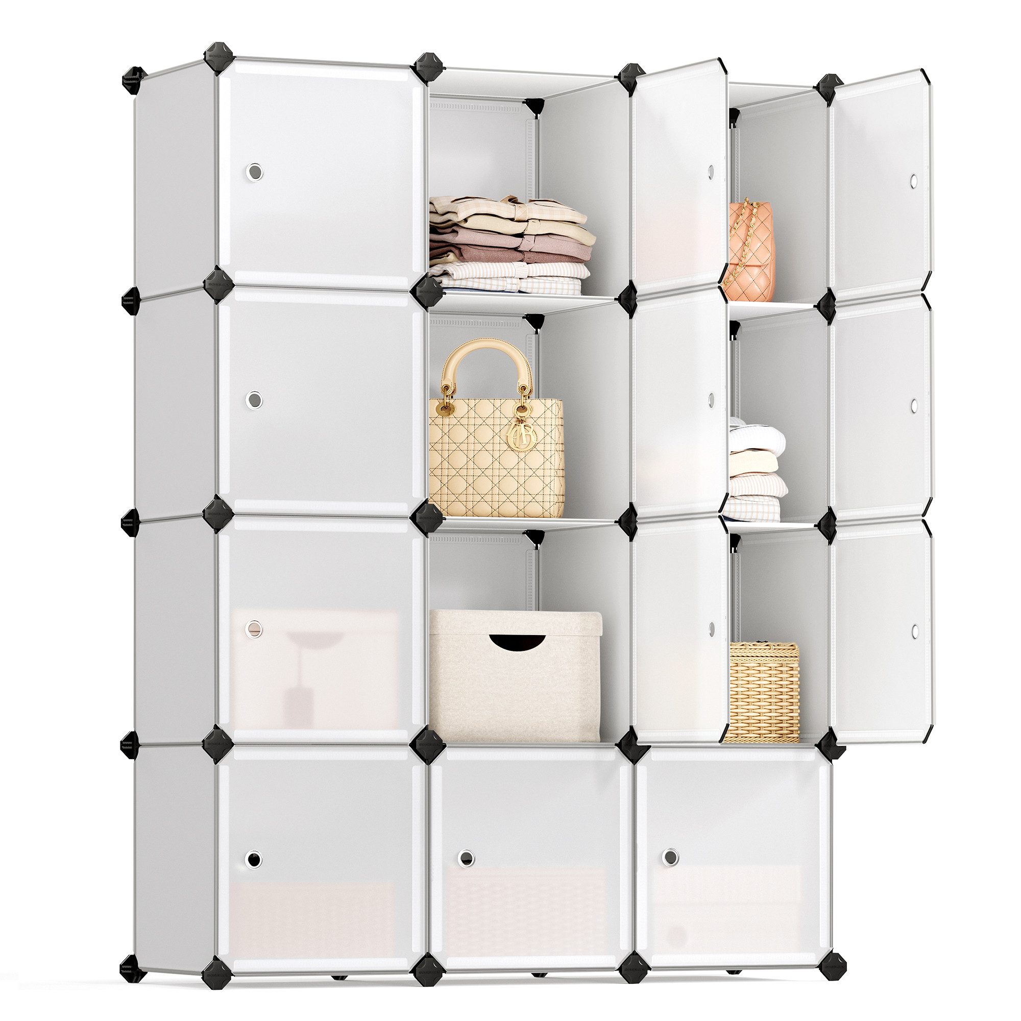SONGMICS Stufenregal Schuhregal, Regalsystem, Kleiderschrank, Steckregal günstig online kaufen