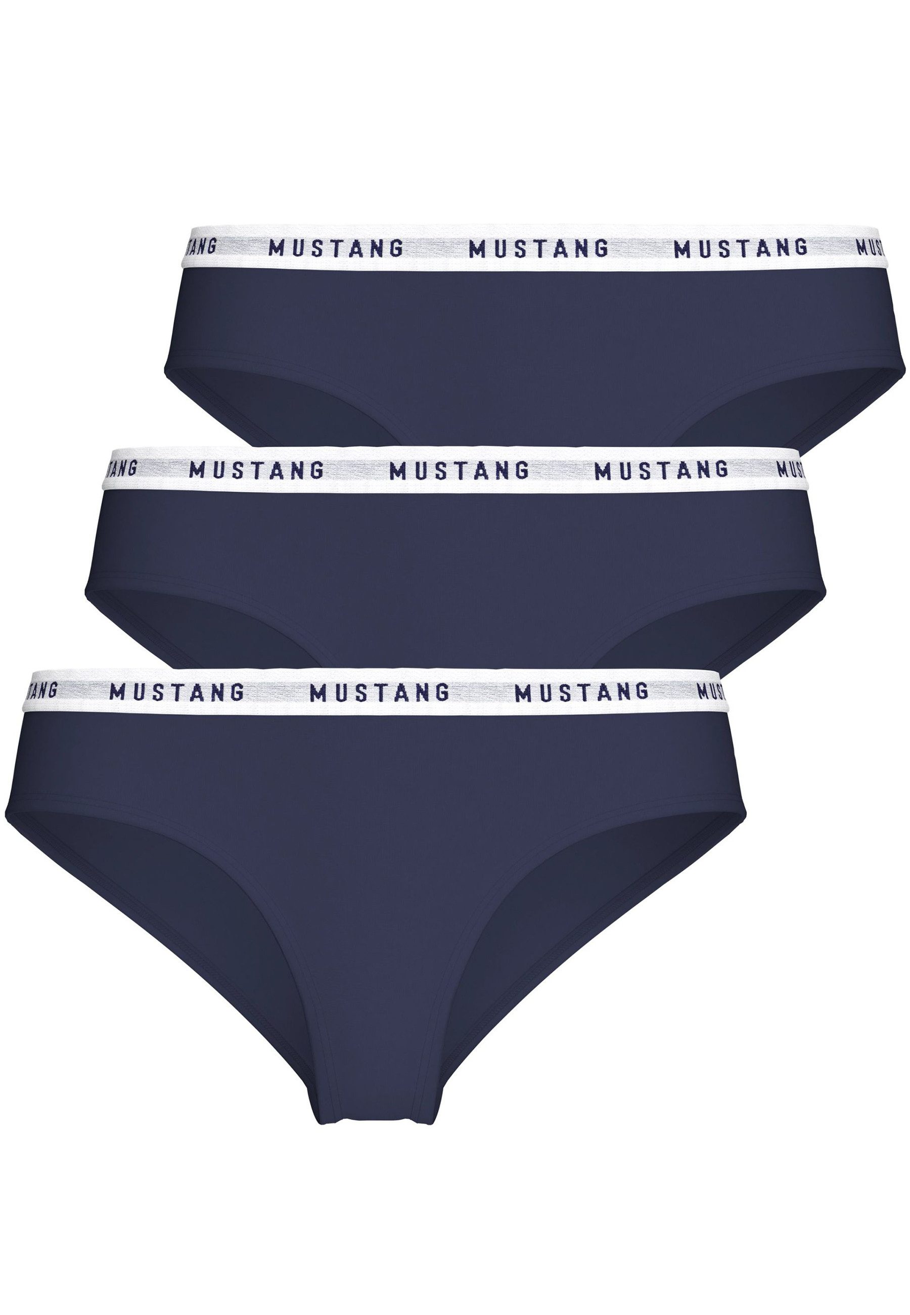 MUSTANG Hipster Hipster Unterwäsche Unterhose (Set, 3-St) atmungsaktiv - formstabil - vegan - sportlicher Sitz - niedriger Bund