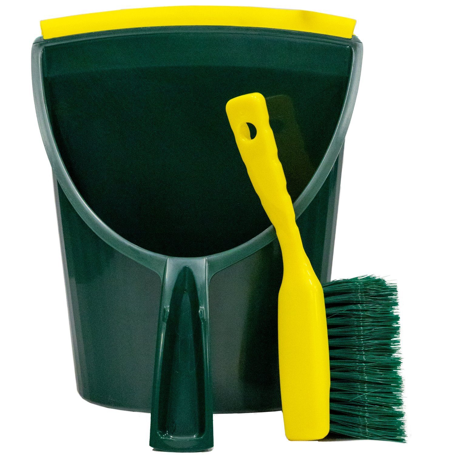 Landshop24 Kehrgarnitur "Jumbo" Kehrset Kehrschaufel + Krallen Handfeger Kehrbesen, Garten, Beton, Pflasersteine, Haus, Hof, (Spar-Set, 2-tlg., mit Gummilippe), Hergestellt im Erzgebirge (Deutschland)