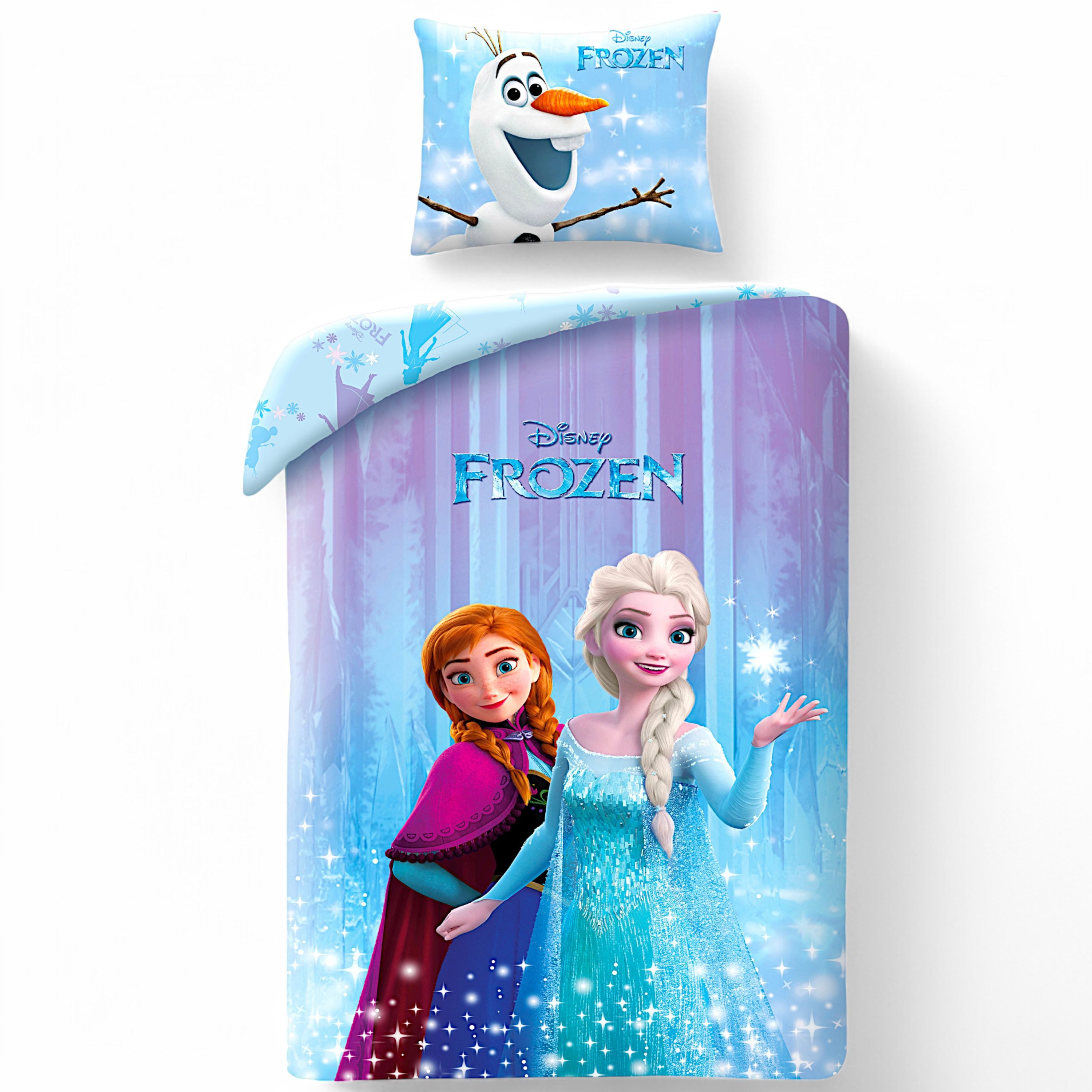 Disney Frozen Bettwäsche Elsa, Anna & Olaf, Baumwolle, 2 teilig, Kinder Wendebettwäsche 135-140 x 200 cm
