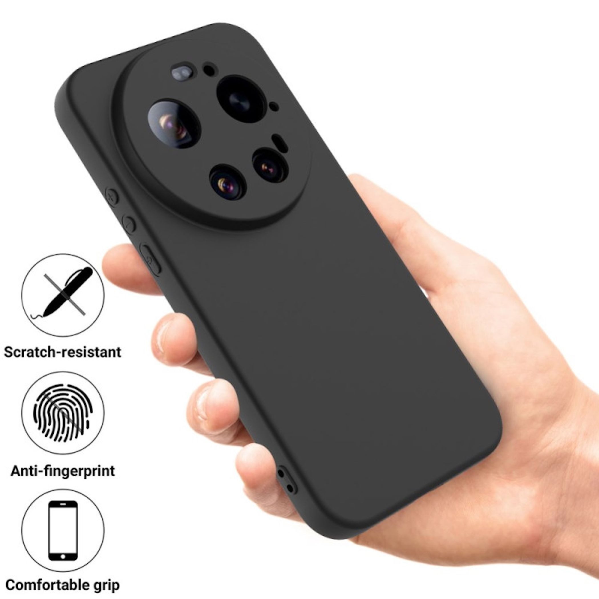 Wigento Handyhülle für Xiaomi 17 Ultra TPU Silikon Slim Dünn Flexibel Schwarz 6,9 Zoll, Stilvolle TPU Hülle, präzise Aussparungen, schützend