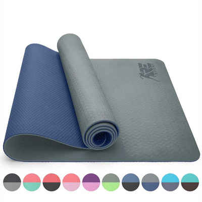 RE:SPORT Gymnastikmatte TPE Yogamatte 183 x 61 x 0,6 cm - Fitnessmatte Sportmatte rutschfest, Trainingsmatte mit Tragegurt Fitness Gymnastik Pilates Workout