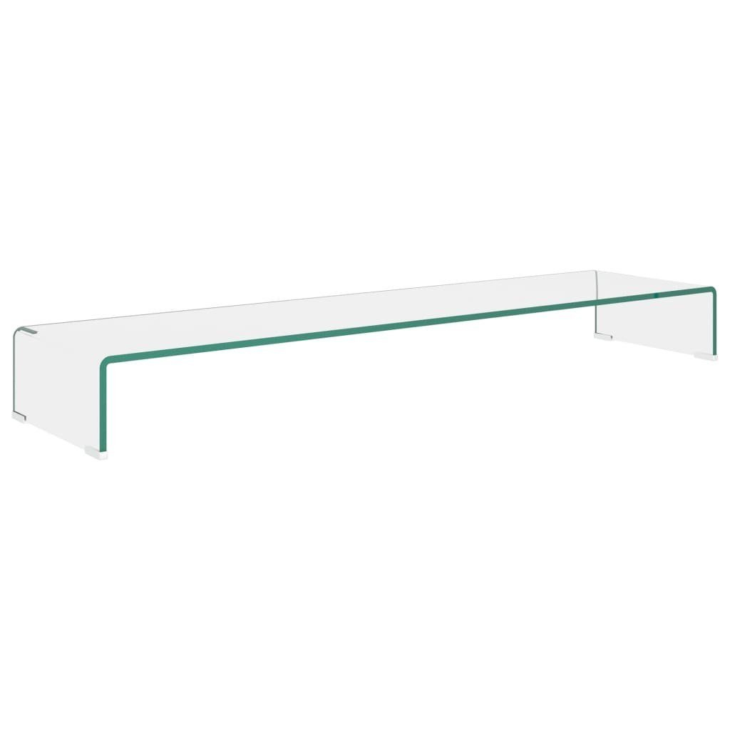furnicato TV-Schrank TV-Tisch/Bildschirmerhöhung Glas Transparent 120x30x13 günstig online kaufen