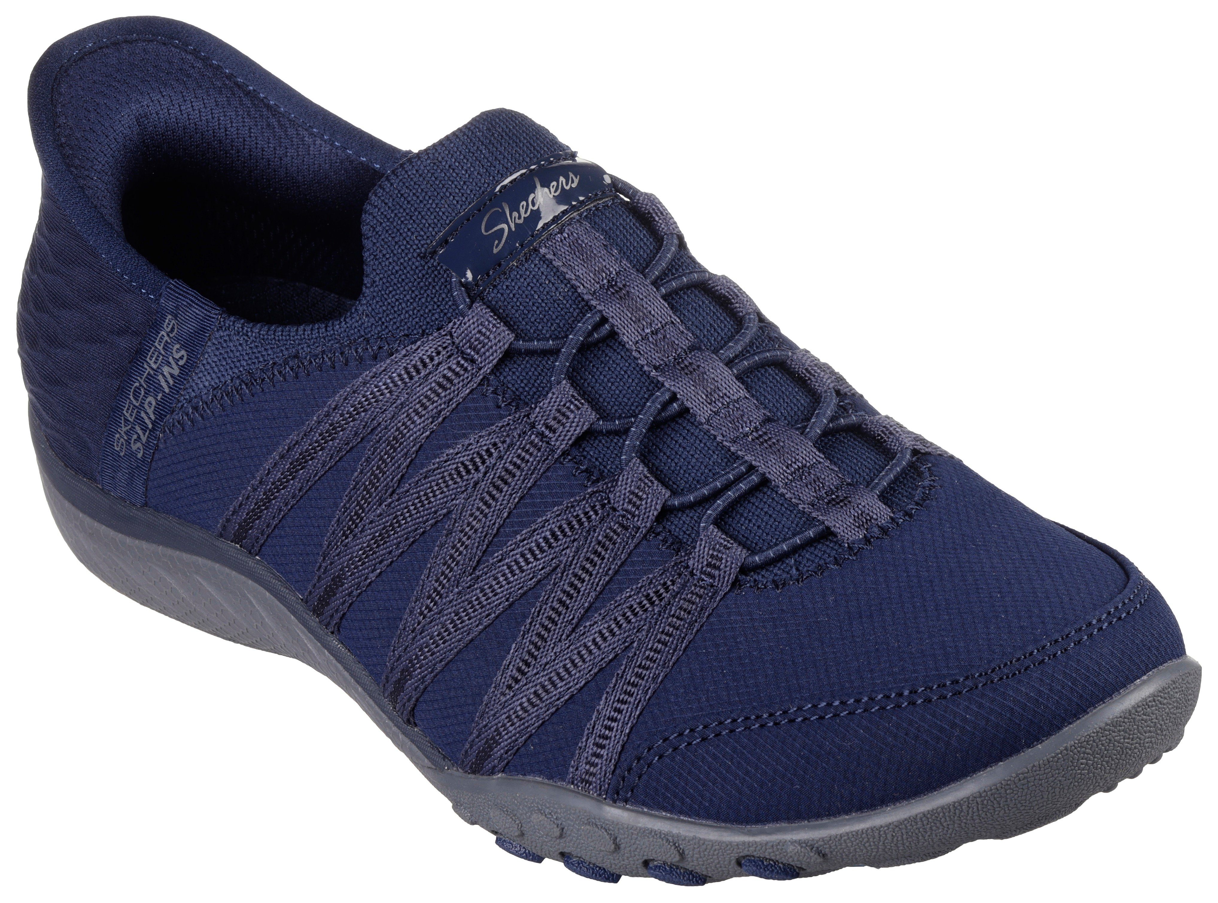 Skechers BREATHE-EASY-ROLL-WITH-ME Slip-On Sneaker Freizeitschuh für Maschinenwäsche geeignet