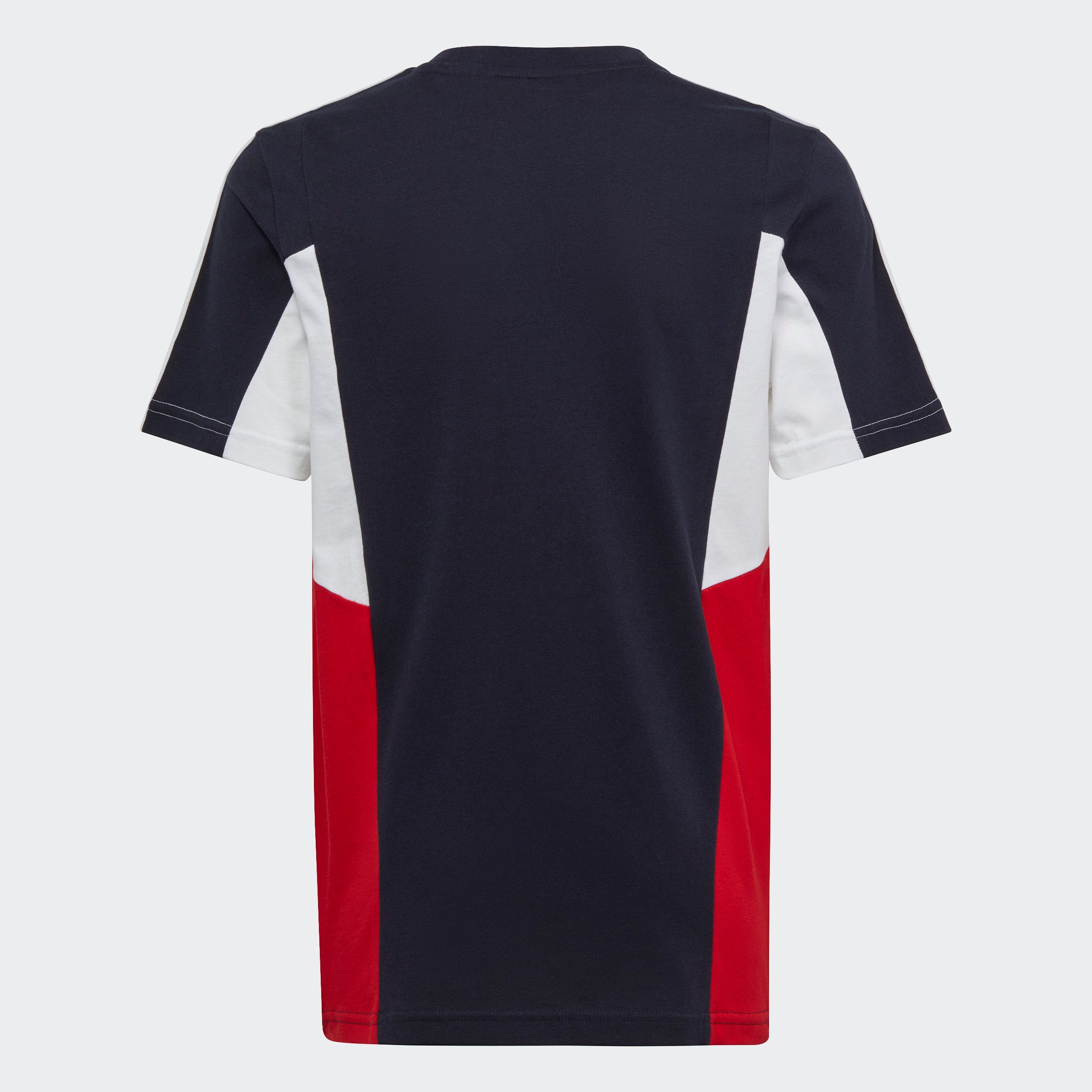 adidas Sportswear T-Shirt COLORBLOCK 3-STREIFEN / Better FIT Legend White / REGULAR Scarlet Ink
