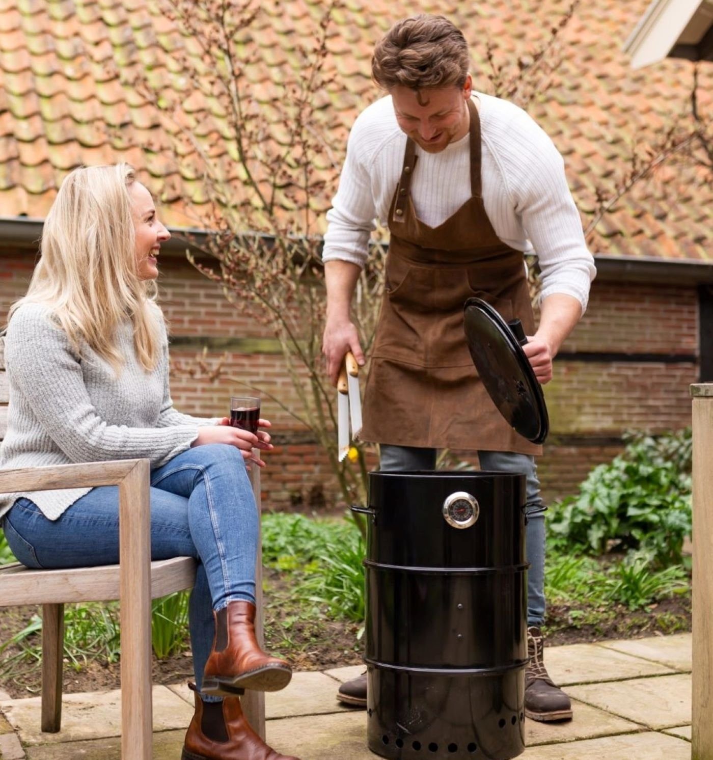degawo Grillschürze Büffel Leder BBQ Grill Schürze Koch Männer Taschen Meister Geschenk – Bild 5 von 5