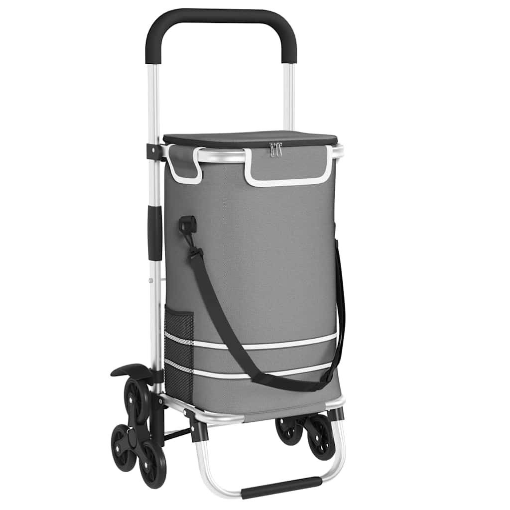 vidaXL Einkaufstrolley Einkaufswagen 1 Grau 47 x 39 x 100,5 cm Oxford-Stoff