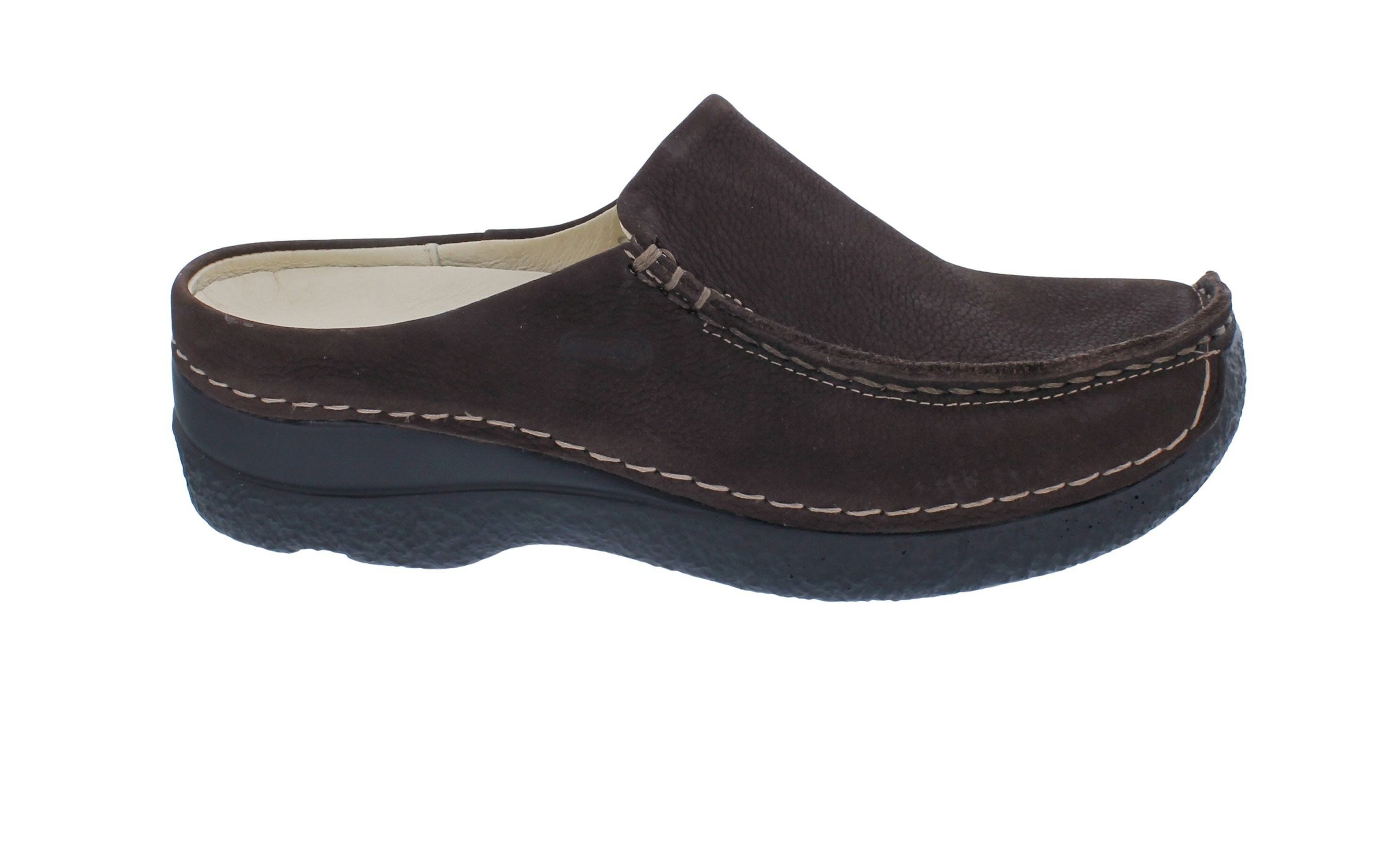 WOLKY Wolky Clog Seamy Slide 0625011-300, Nubukleder, Braun, Fußbett zum Wec Clog