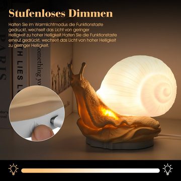 OULENBIYAR LED Nachtlicht Schneckenlampe Nachtlicht Wiederaufladbar Dimmbar mit 24 Farben, LED fest integriert, bunt, warmweiß, Kinder Nachtlicht, Touch Portable LED Silikon Lampe für Kinderzimmer