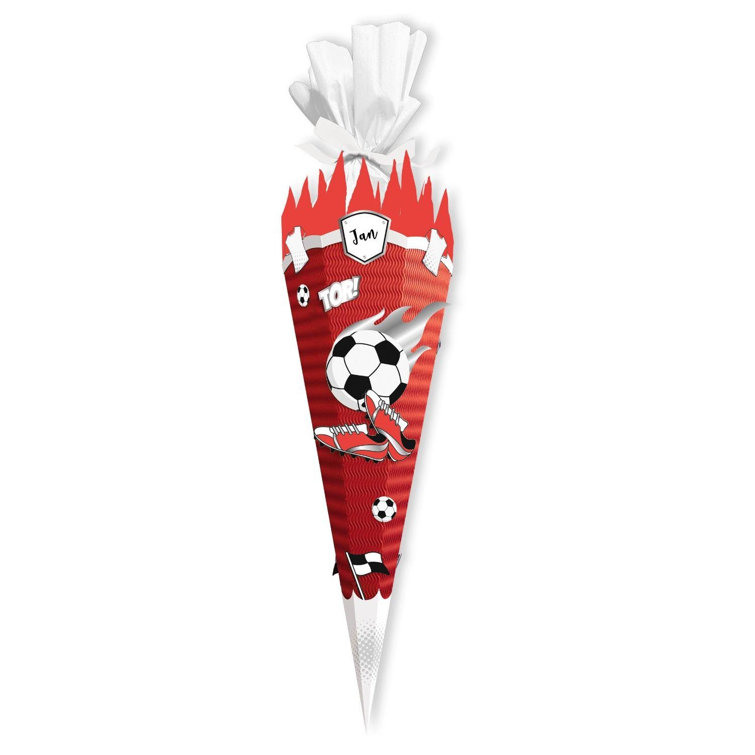 itenga Schultüte itenga SCHULTÜTEN Bastelset 68cm "FUSSBALL" meine Vereinstüte rot - r