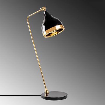 Opviq Schreibtischlampe Yıldo OPV, Schwarz,Gold, 30 x 30 x 60 cm, Metallkörper