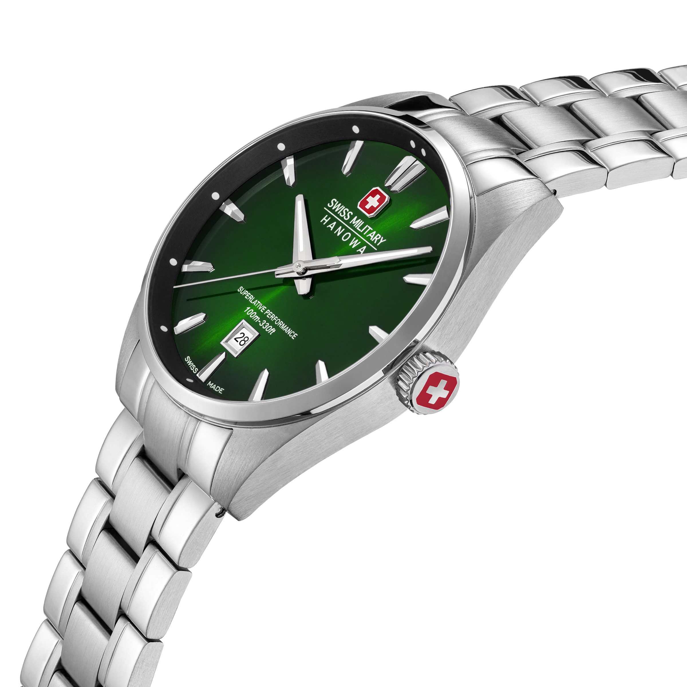 Swiss Military Hanowa Quarzuhr Thunder SMWGH0007903, Armbanduhr, Herrenuhr, Swiss Made, Edelstahlarmband, analog, Tag