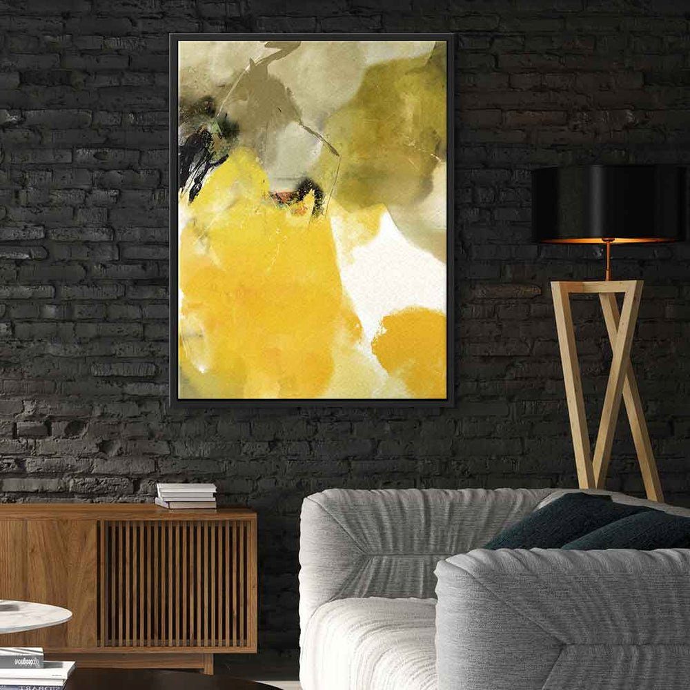DOTCOMCANVAS® Leinwandbild Transparent, Leinwandbild gelb moderne abstrakte Kunst Druck Wandbild