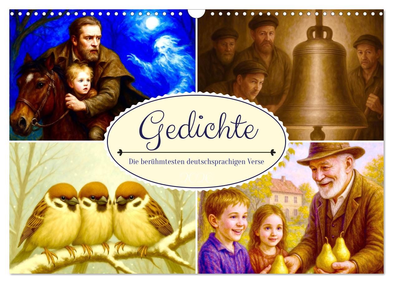 CALVENDO Wandkalender Gedichte. Die berühmtesten deutschsprachigen Verse (Wandkalender 2026