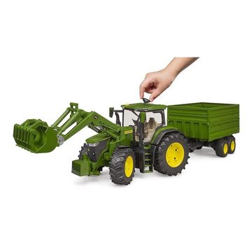 Bruder® Spielzeug-Traktor 03155 - John Deere 7R 350 mit Frontlader und Anhänger, Maßstab 1:16, Grün, Spielzeugtraktor