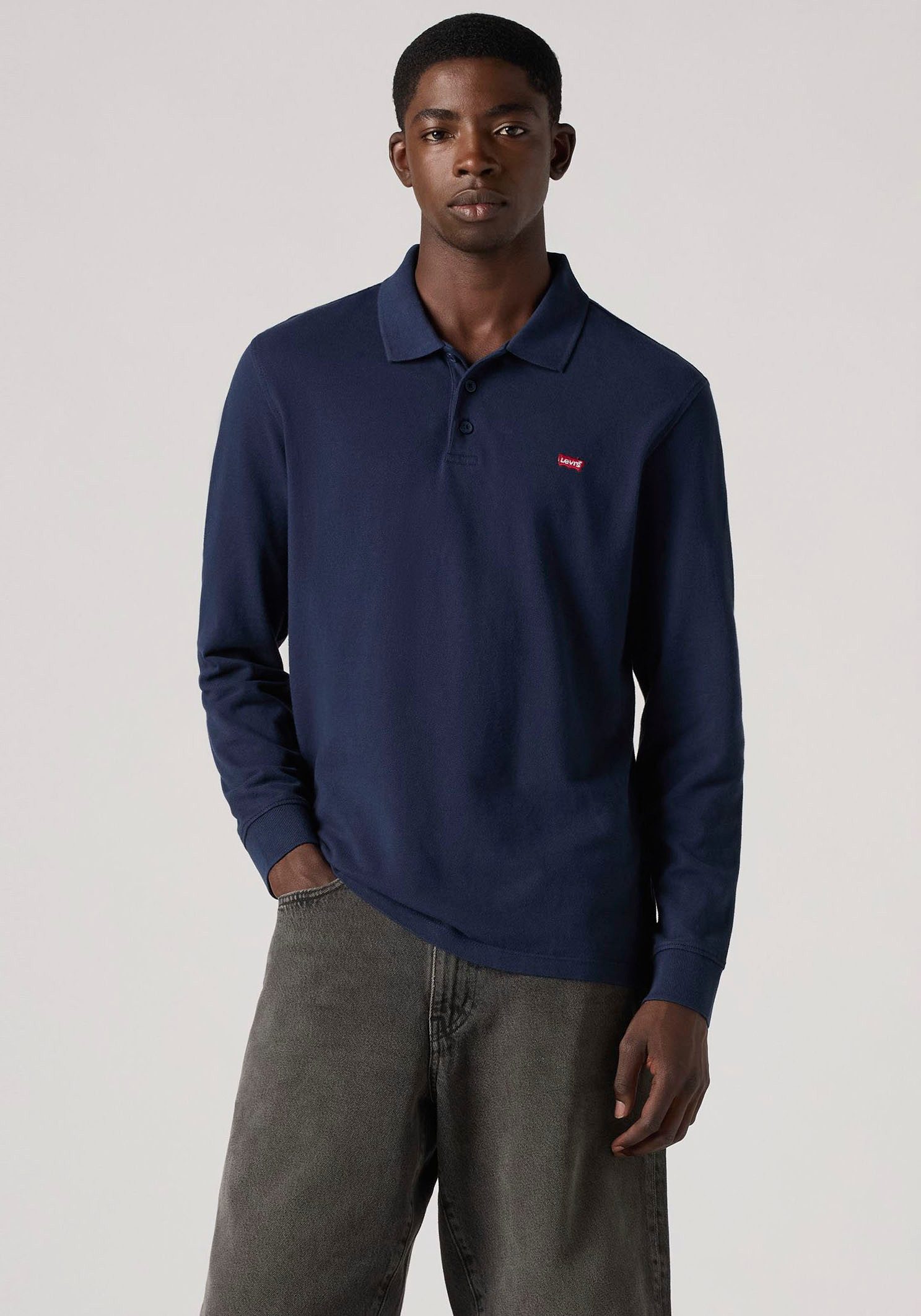 Levi's® Langarm-Poloshirt LS HM POLO Polokragenverschluss in 3-Knopf-Form