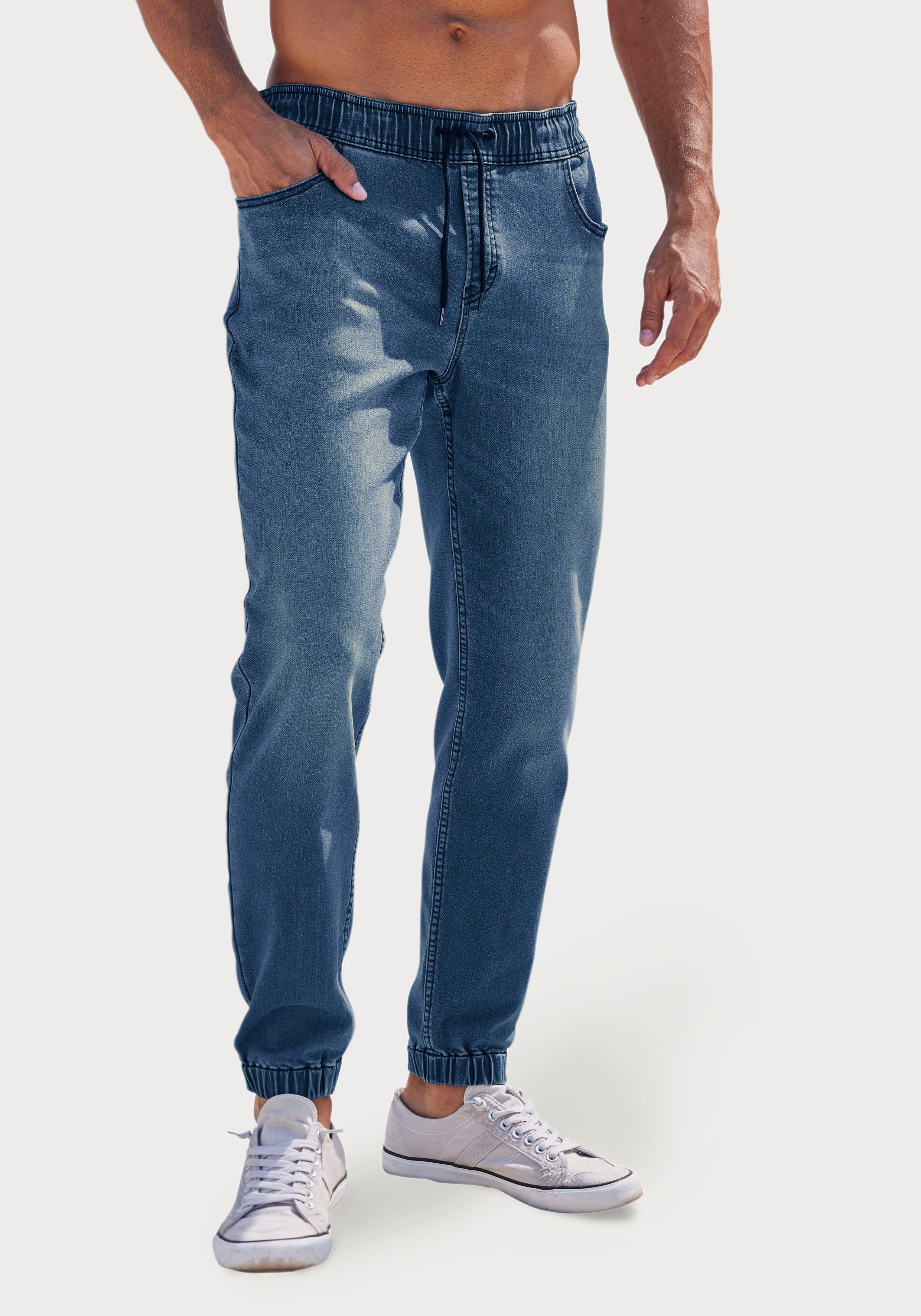 John Devin Schlupfjeans elastische Joggpants