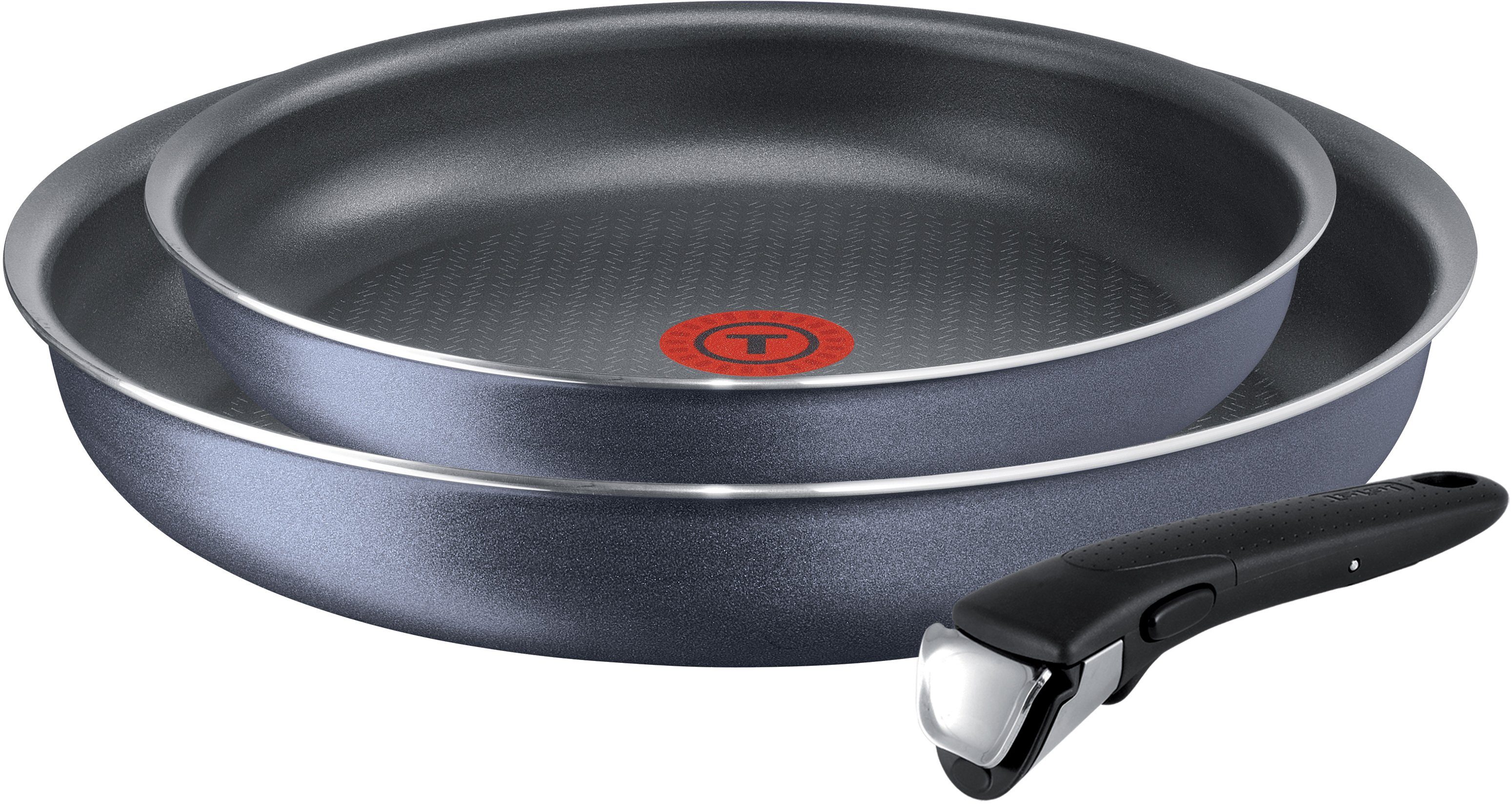 Tefal Pfannen-Set Ingenio Elegance, Aluminium (Set, 3-tlg), Antihaft,  Thermo-Spot, abnehmbarer Griff, alle Herde außer Induktion, Geeignet für  Gas-, Elektro- und Keramikherde (nicht für Induktionsherde)