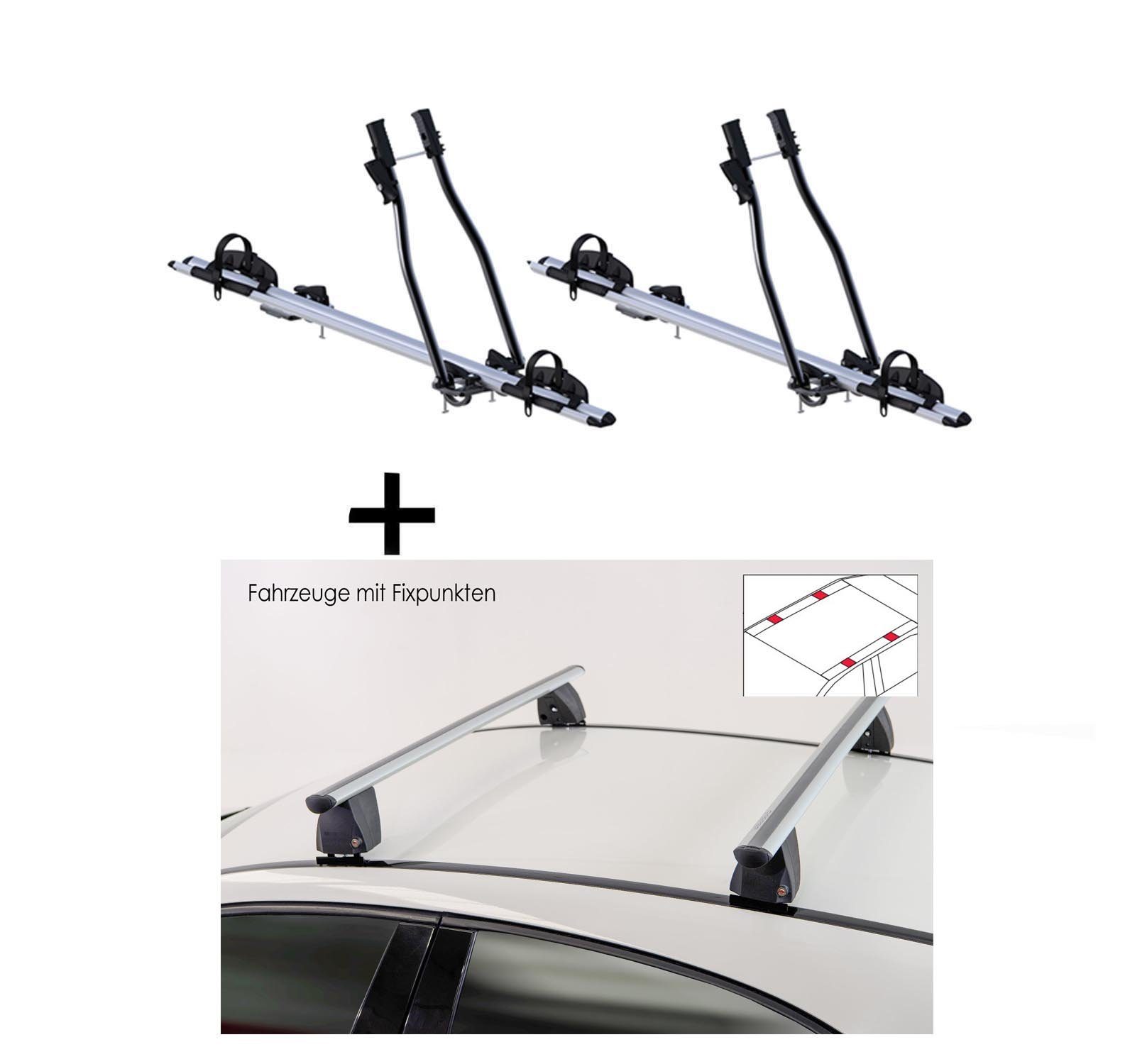 VDP Dachträger, 2x Fahrradträger SAGITTAR + Dachträger VDP Delta kompatibel mit Peugeot 4008 (5 Türer) 2010-2013