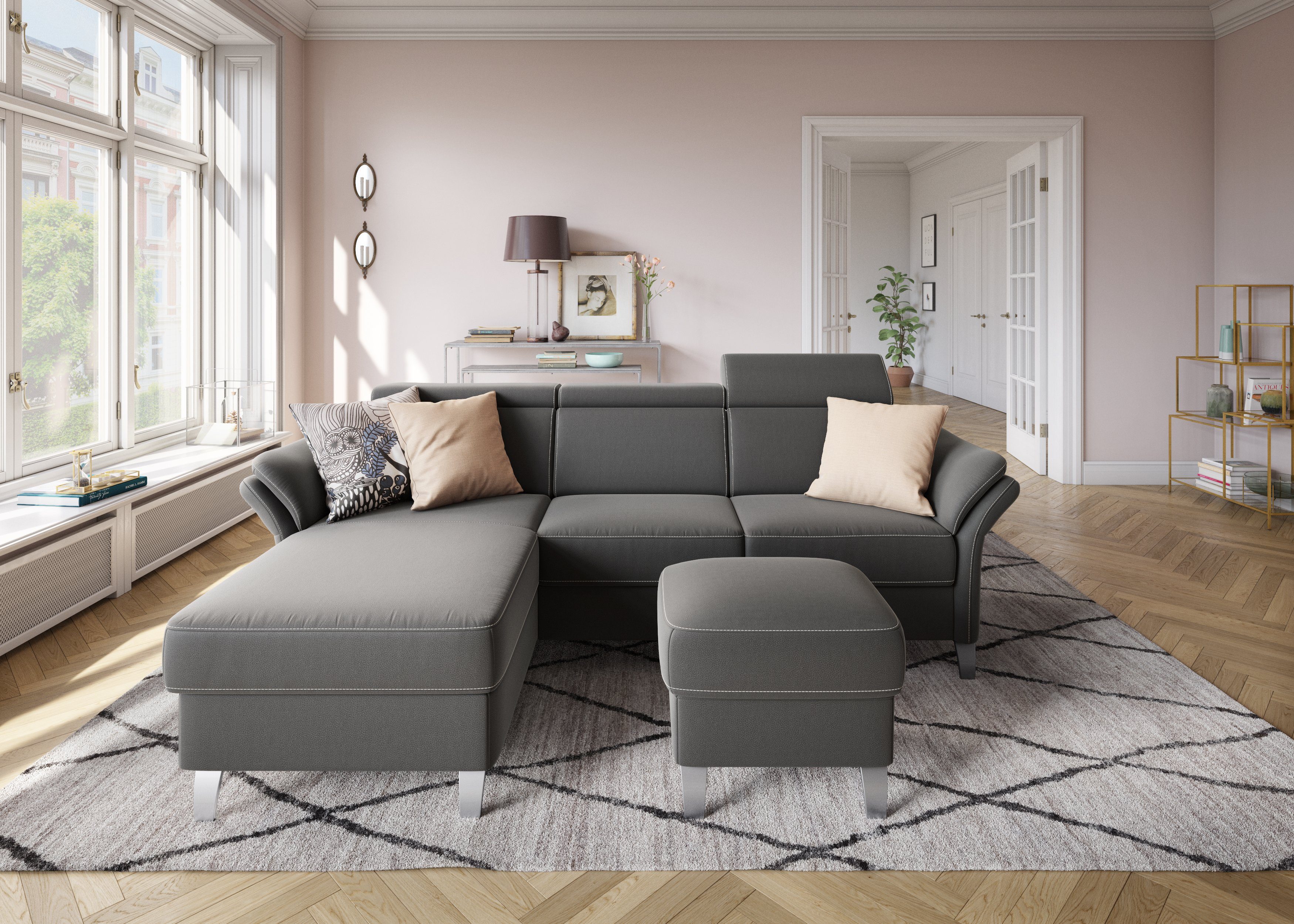 sit&more Ecksofa Vincenzo L-Form, inklusive Kopfteilverstellung, günstig online kaufen