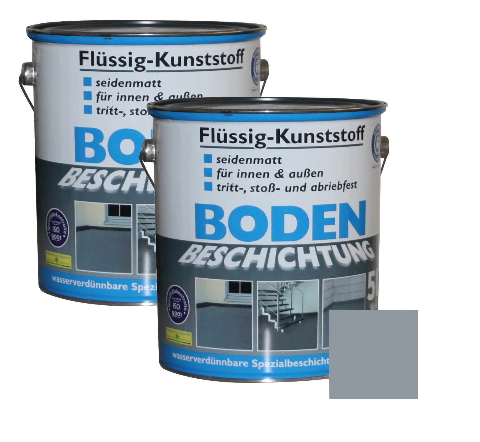 Wilckens Farben Bodenversiegelung, Flüssig-Kunststoff 2x 5 L Bodenbeschichtung Silbergrau RAL 7001