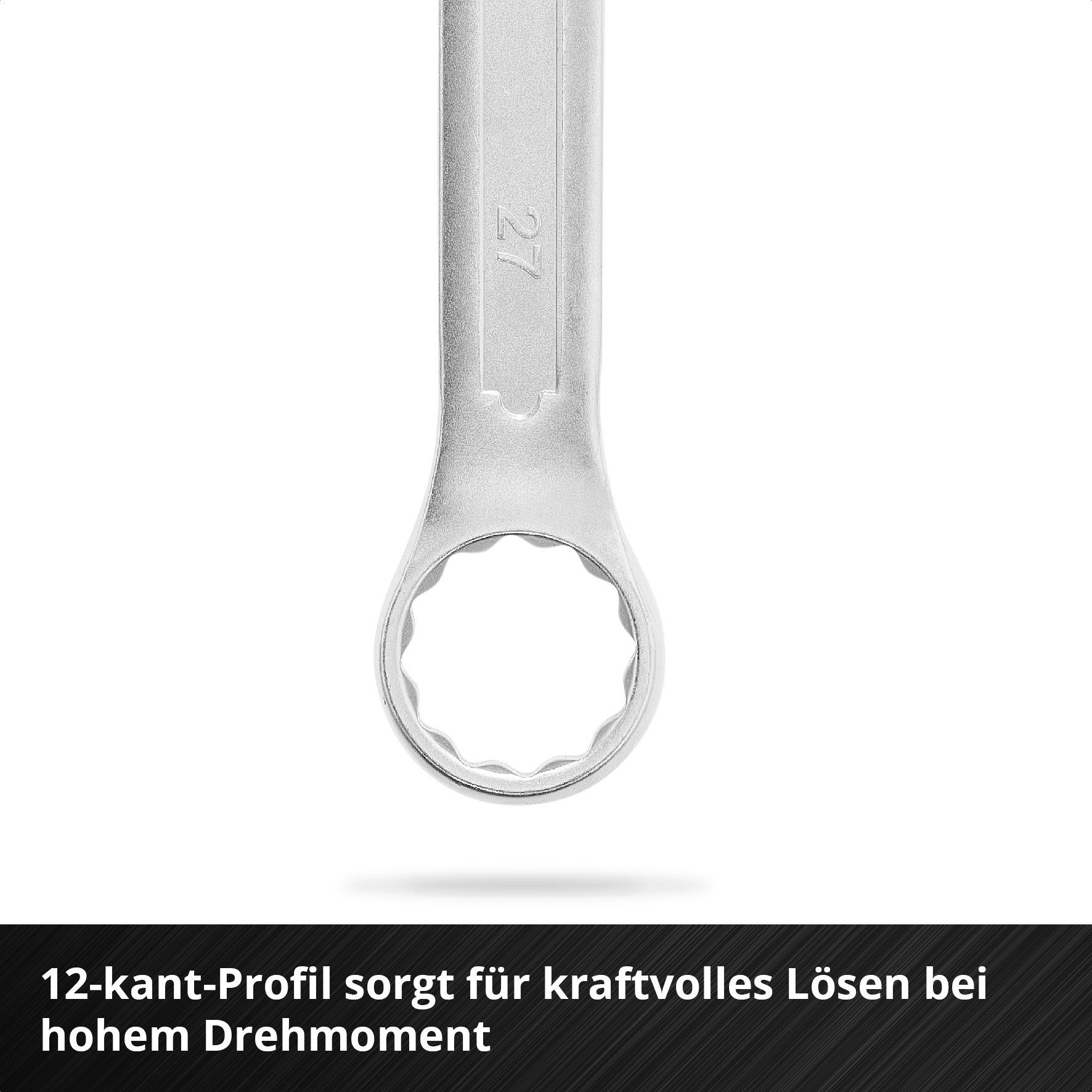 Einhell Werkzeugset Original Einhell Pad Gabelringschlüssel 19-tlg. (12-Kant-Profil, Chrom, (19-tlg), Original Einhell Pad Gabelringschlüssel 19-tlg. (12-Kant-P – Bild 5 von 5