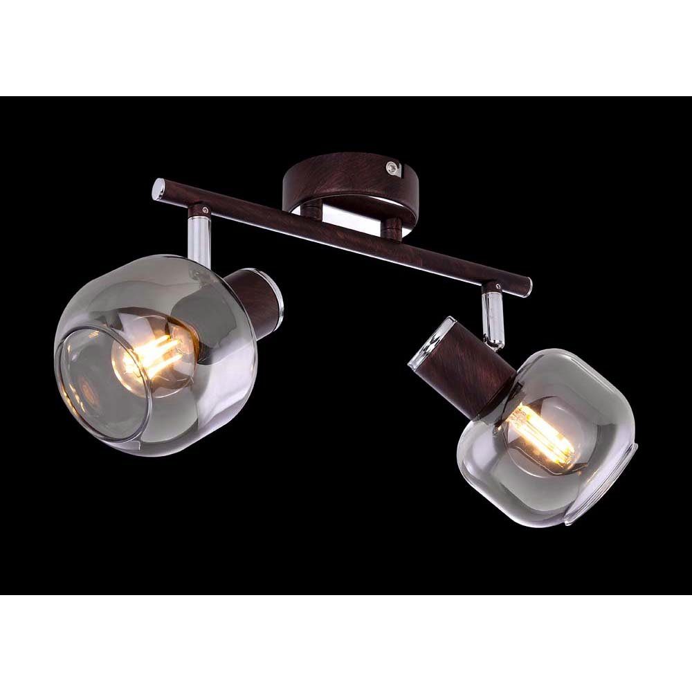 nicht Bronze Glas Lampe Leuchtmittel etc-shop Wohn Deckenspot, LED Chrom Leuchte Decken Metall inklusive, Beweglich Spots