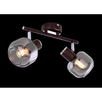 etc-shop LED Deckenspot, Leuchtmittel nicht inklusive, Decken Lampe Leuchte Metall Bronze Chrom Glas Spots Beweglich Wohn